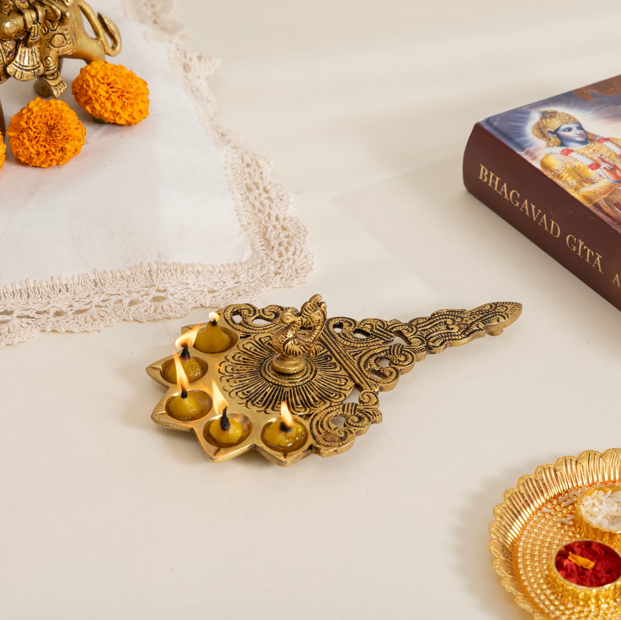 Brass Panch Aarti Diya