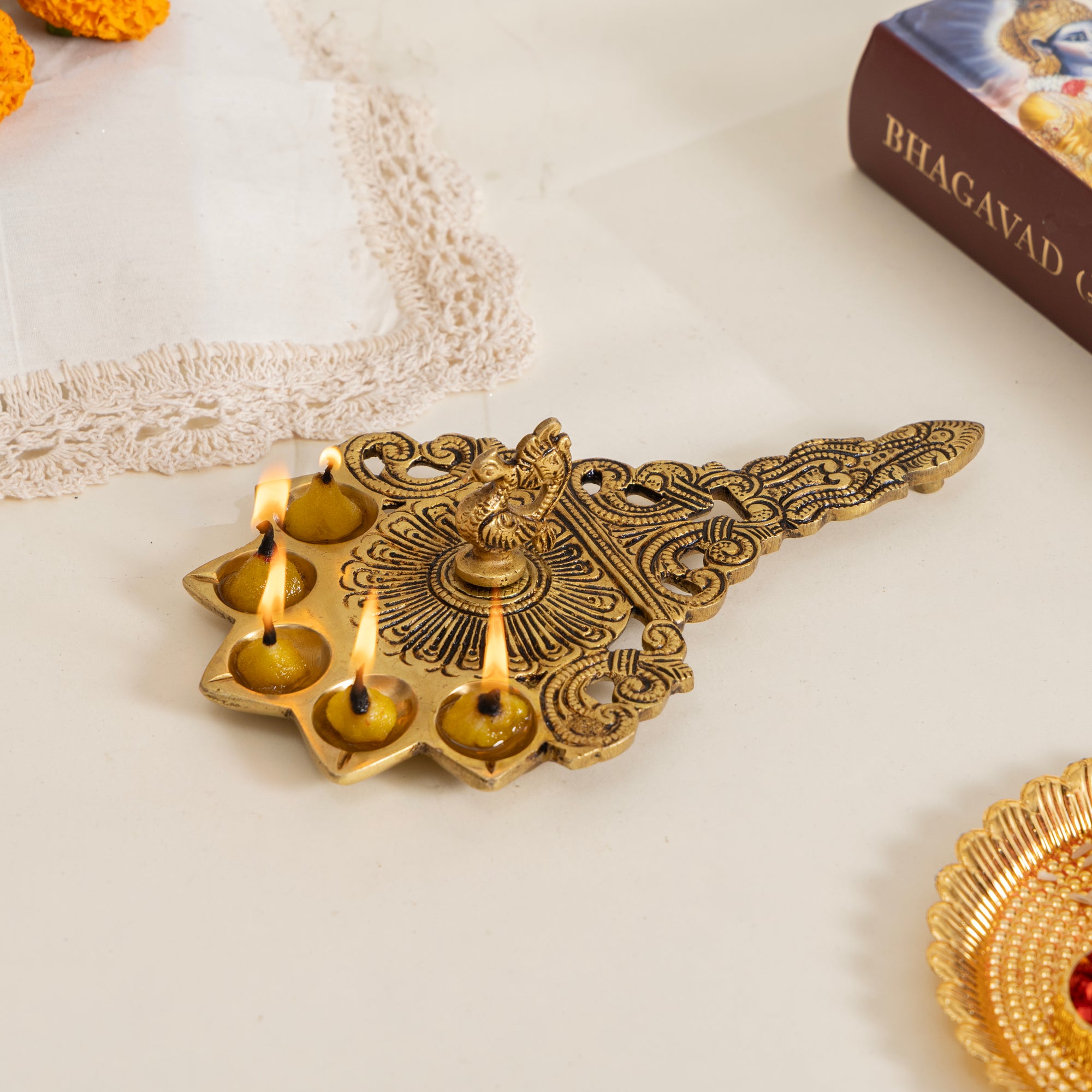 Brass Panch Aarti Diya
