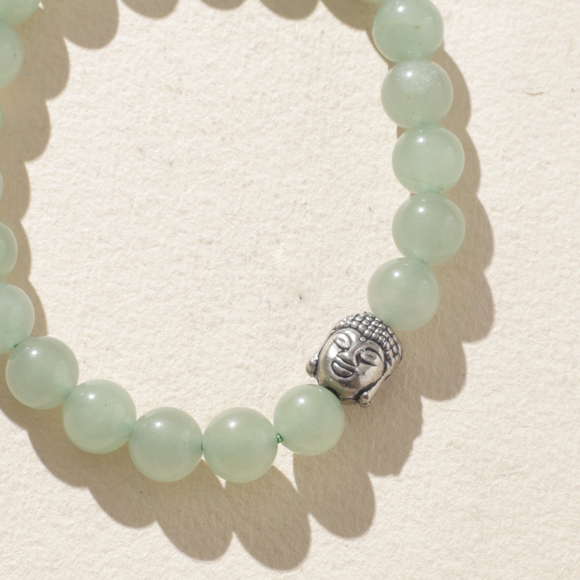 Certified Green Aventurine with Buddha Head Charm