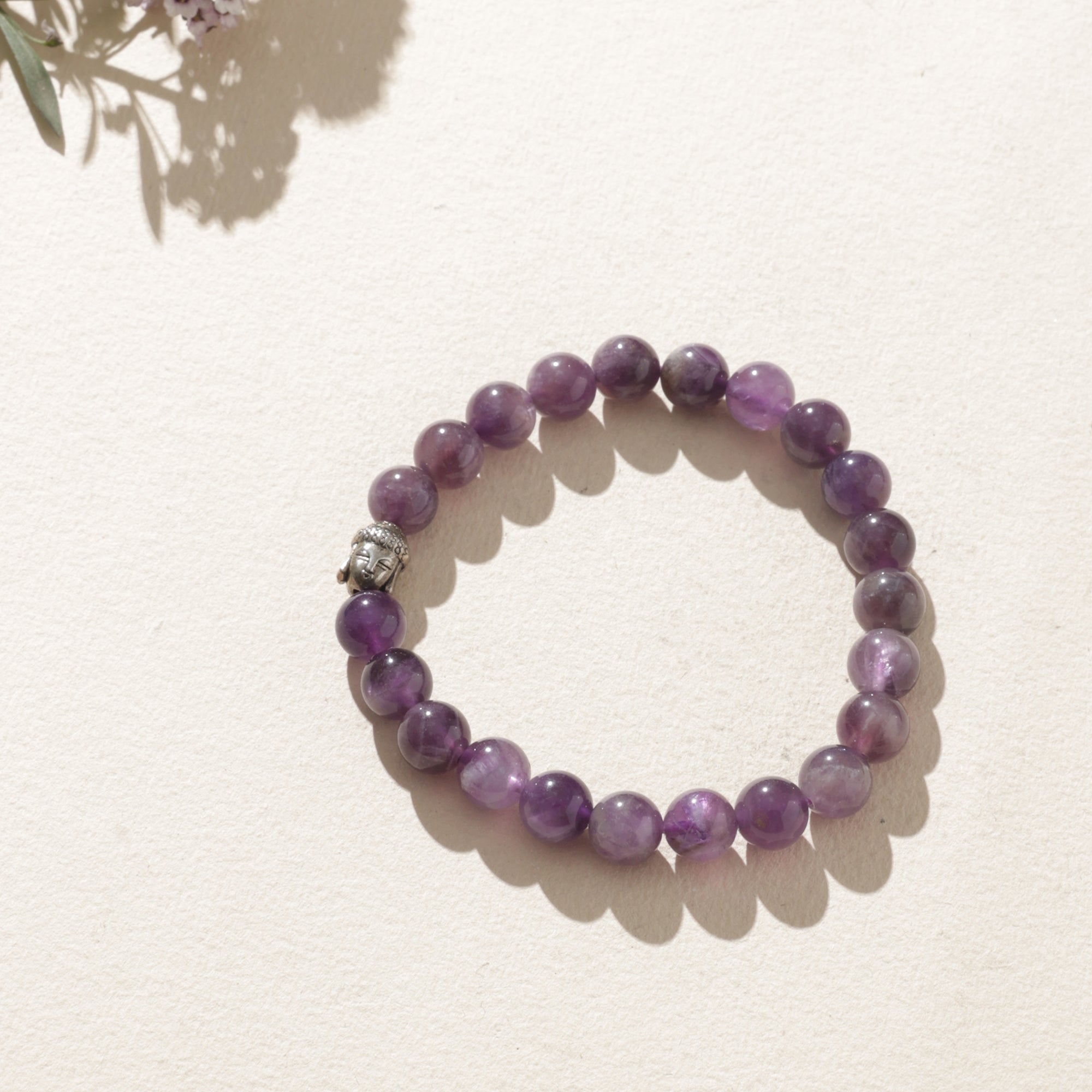 Certified Natural Amethyst Bracelet with Buddha Head