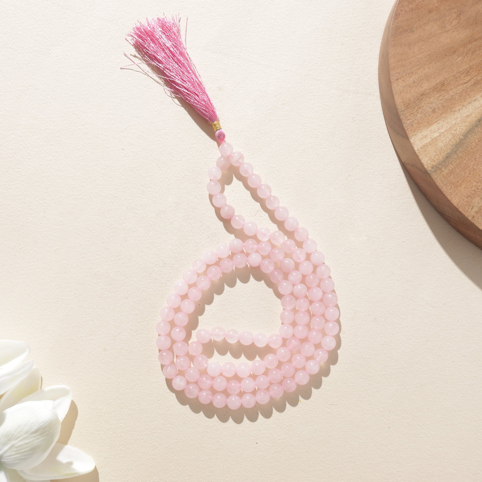Rose Quartz Healing Crystal Mala (Love Stone)