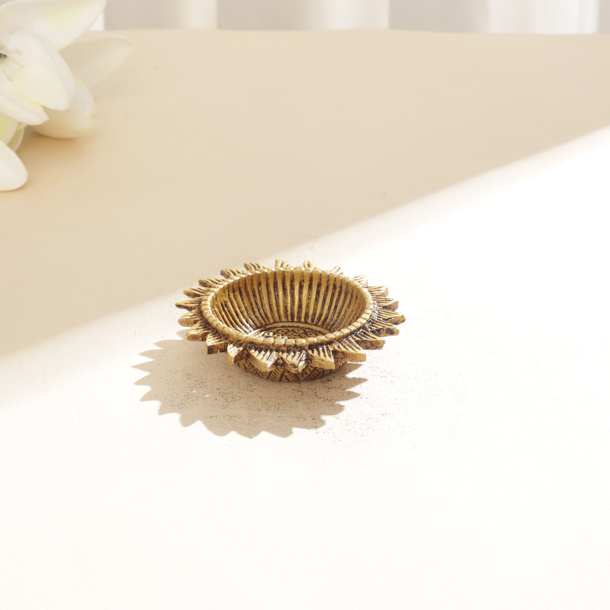 Brass Surya Mukhi Diya - 3 inch