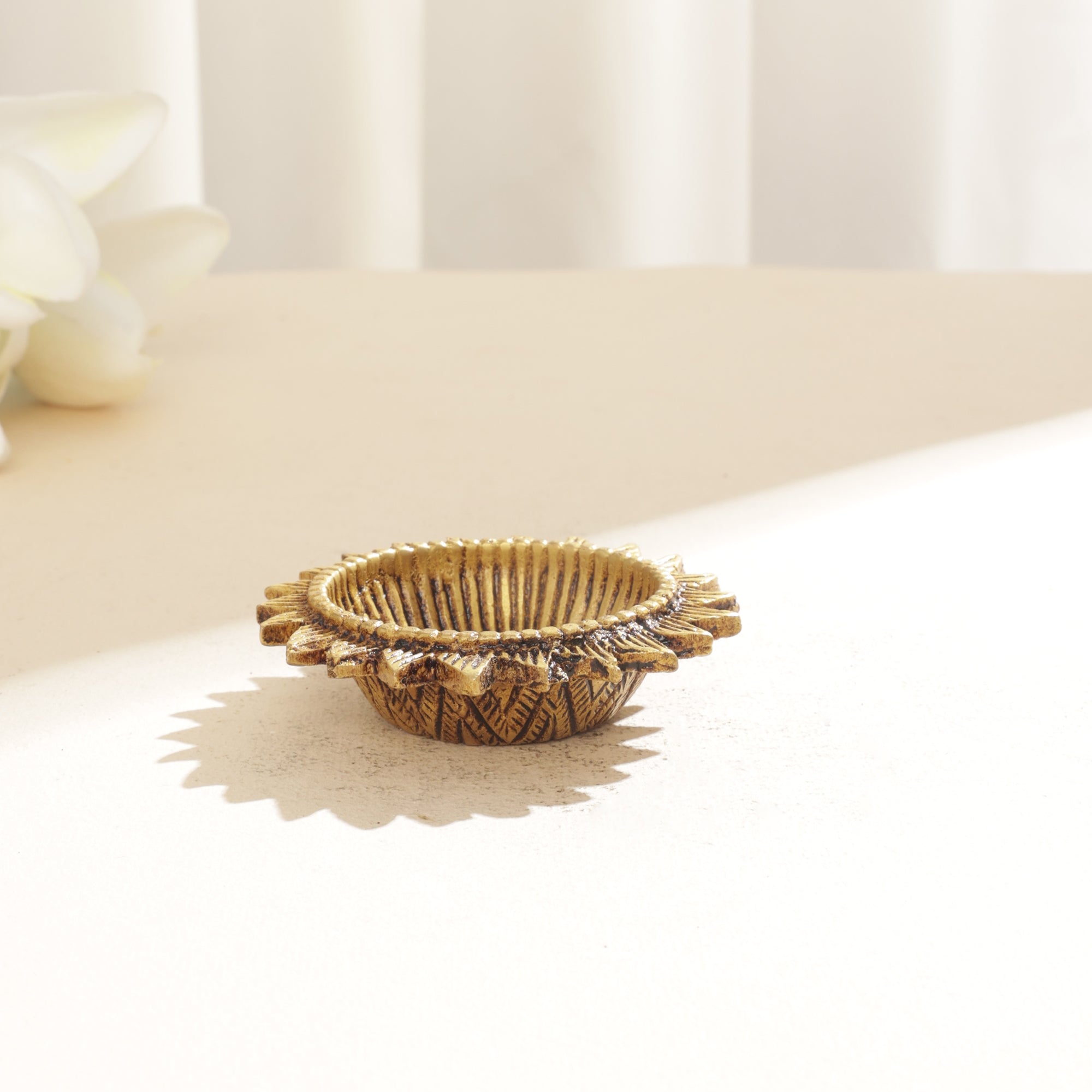 Brass Surya Mukhi Diya - 3 inch
