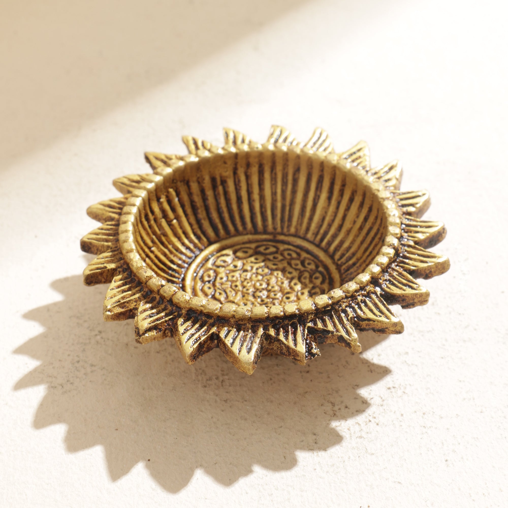 Brass Surya Mukhi Diya - 3 inch