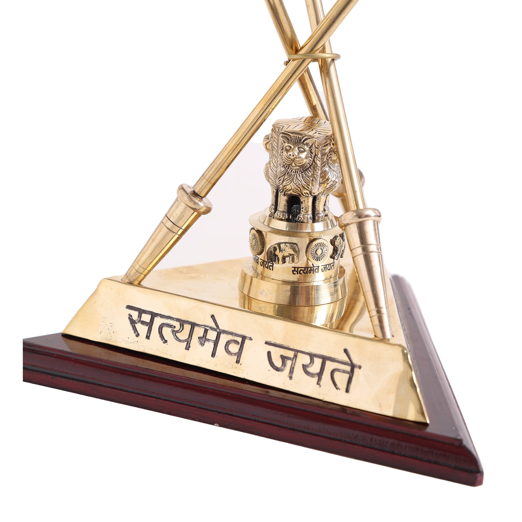 Brass National Triple Flag Stand - 15 inch