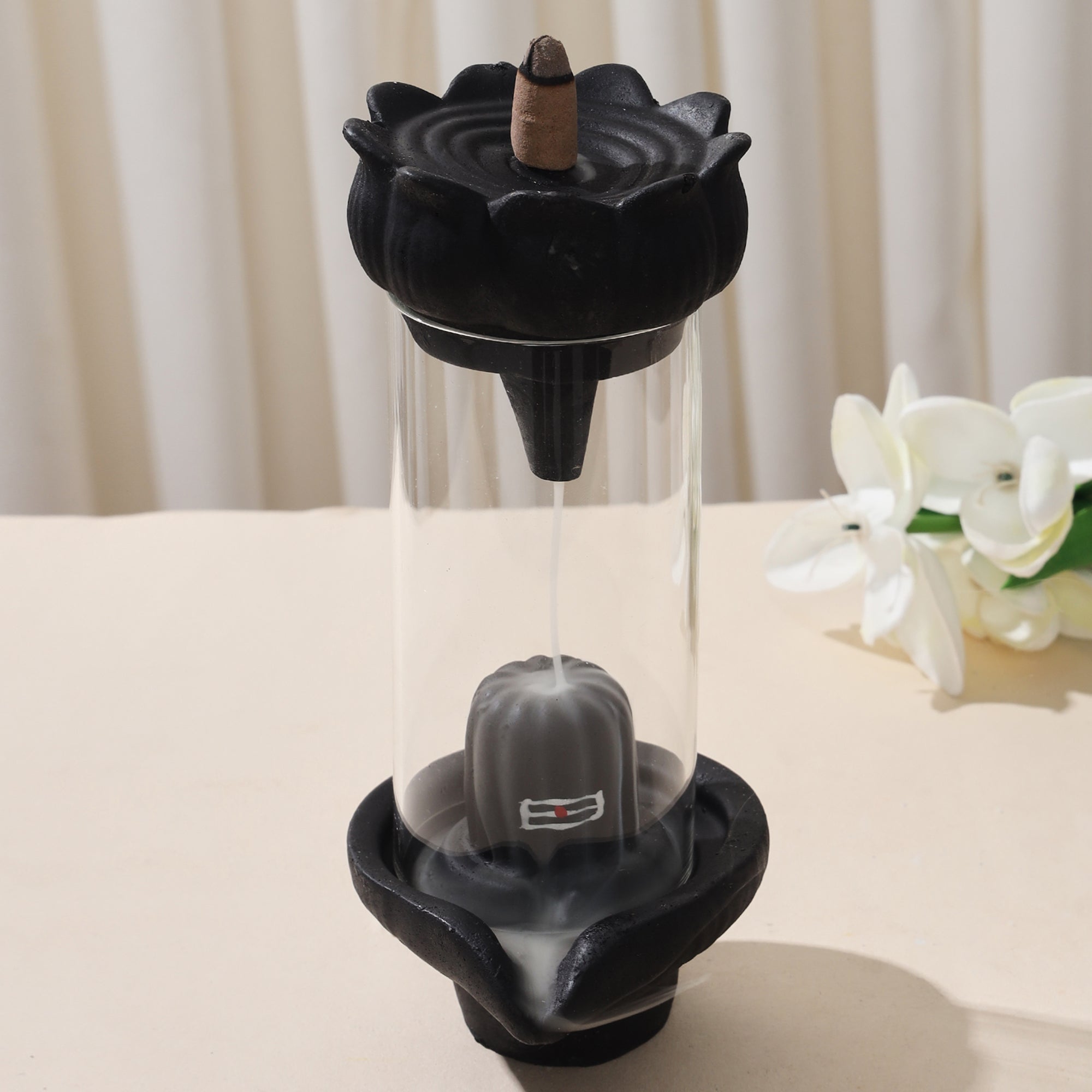 Shiv lingam with Smoke Fountain- 7.5 inch