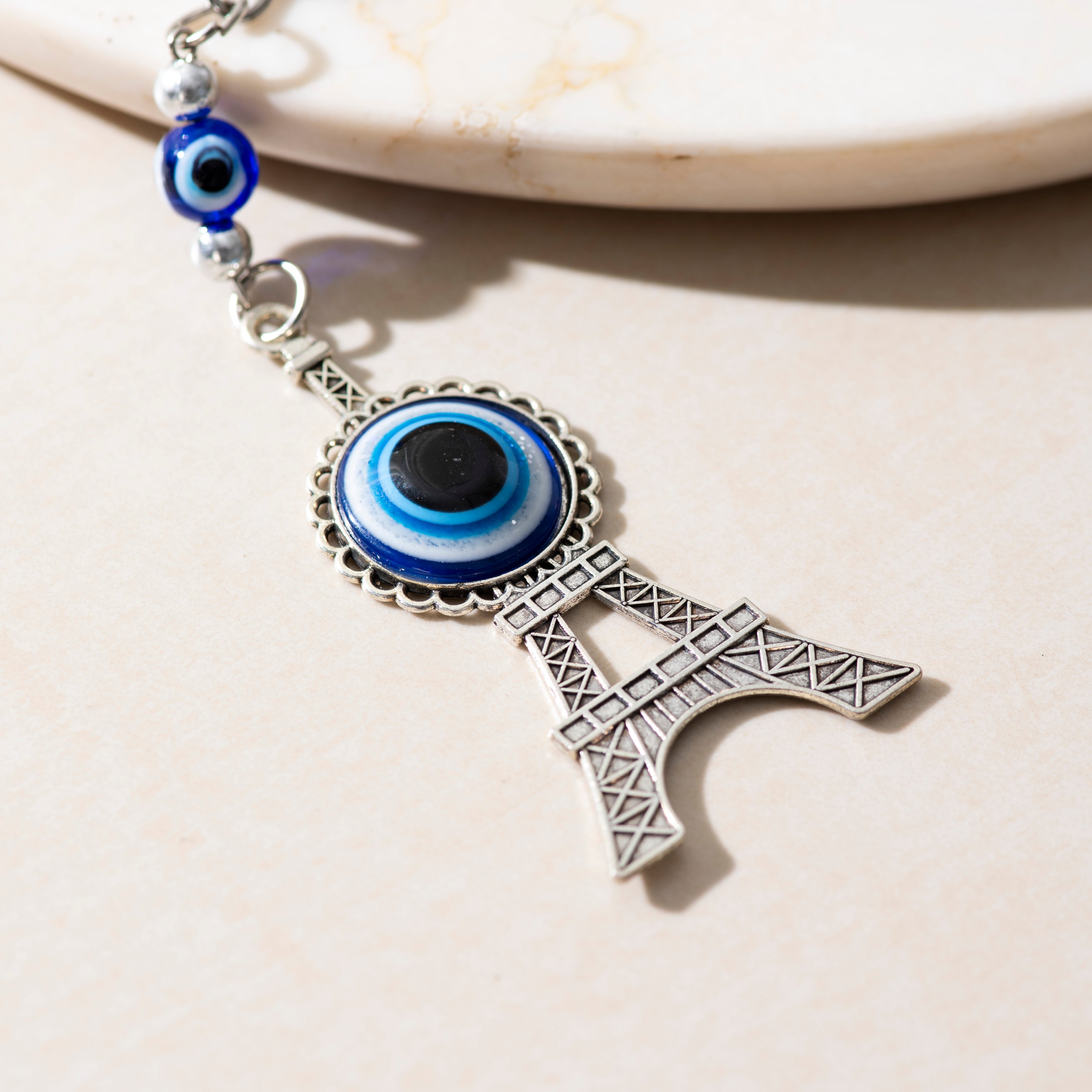 Evil Eye Eiffel Tower Keychain