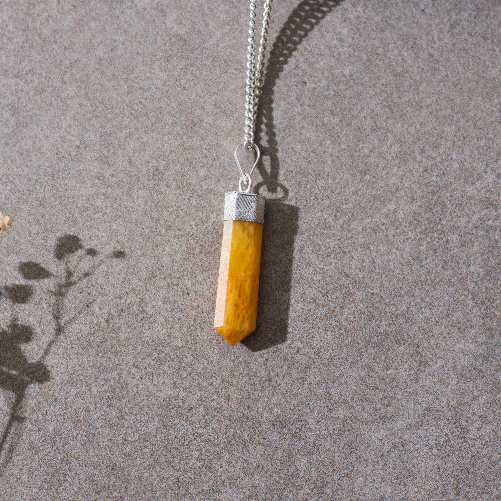 Yellow Aventurine Pendant with Chain