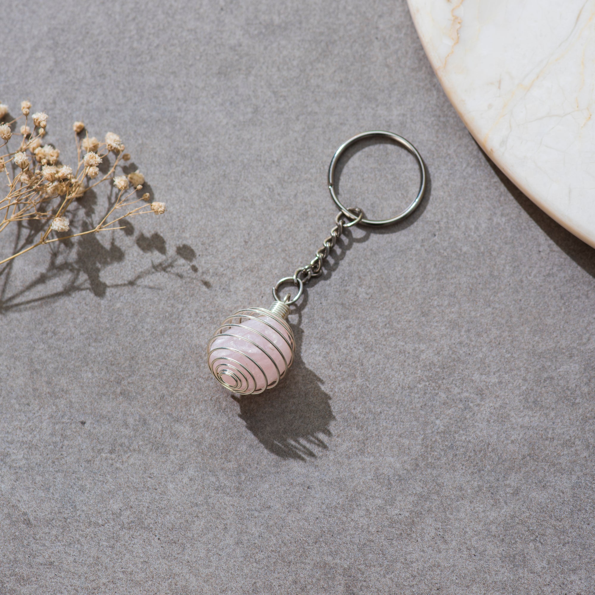 Rose Quartz Key Ring