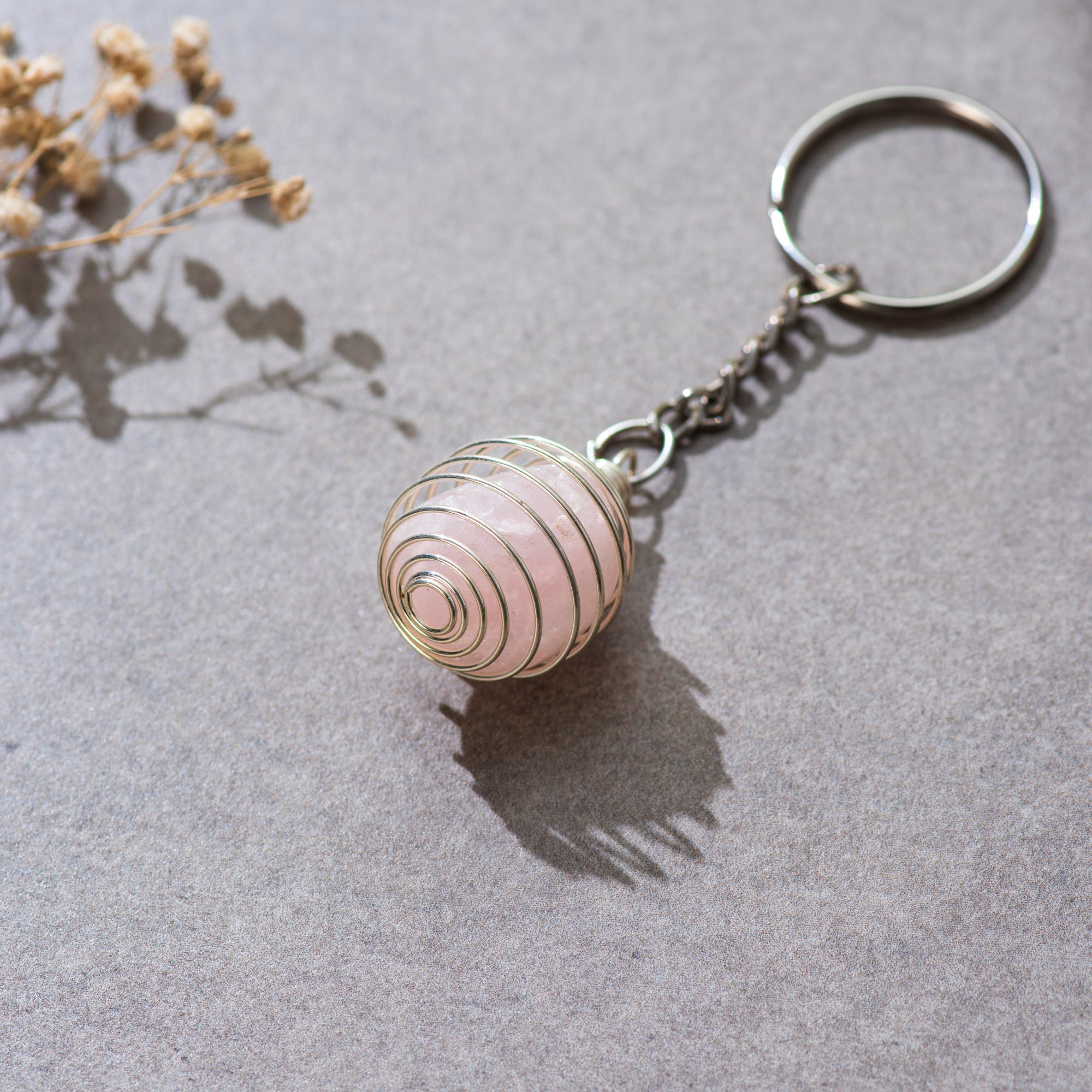 Rose Quartz Key Ring