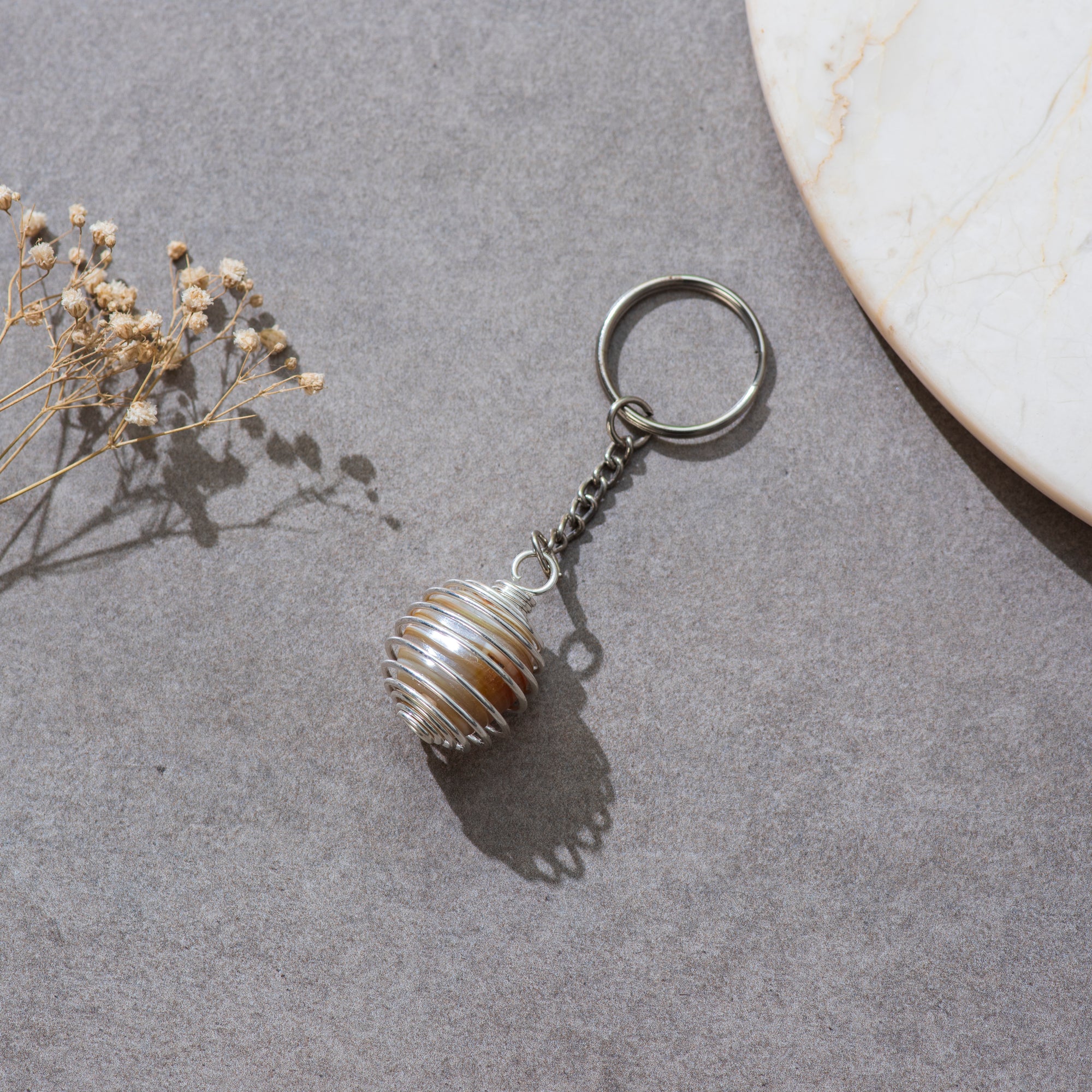 Citrine Quartz Key Ring