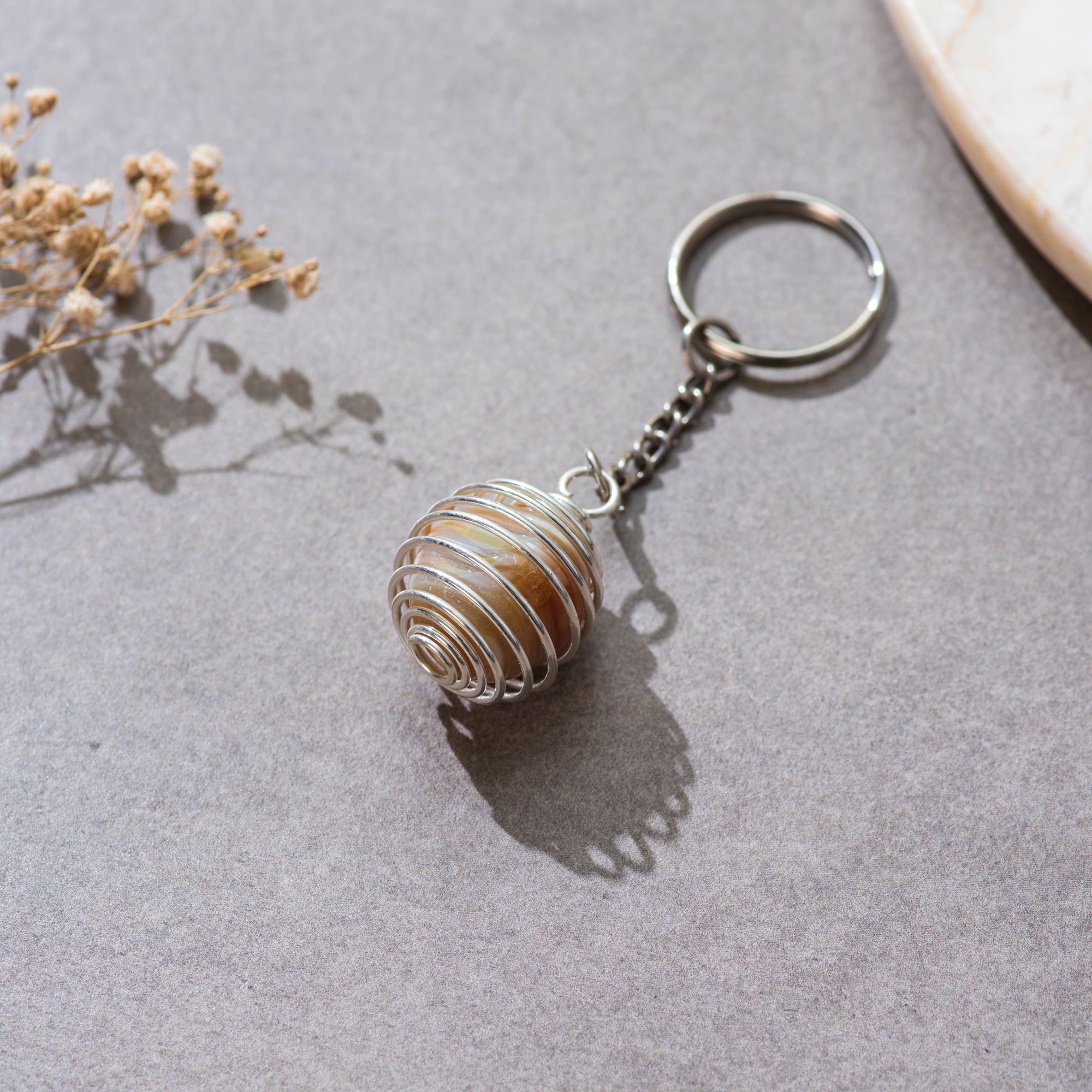 Citrine Quartz Key Ring