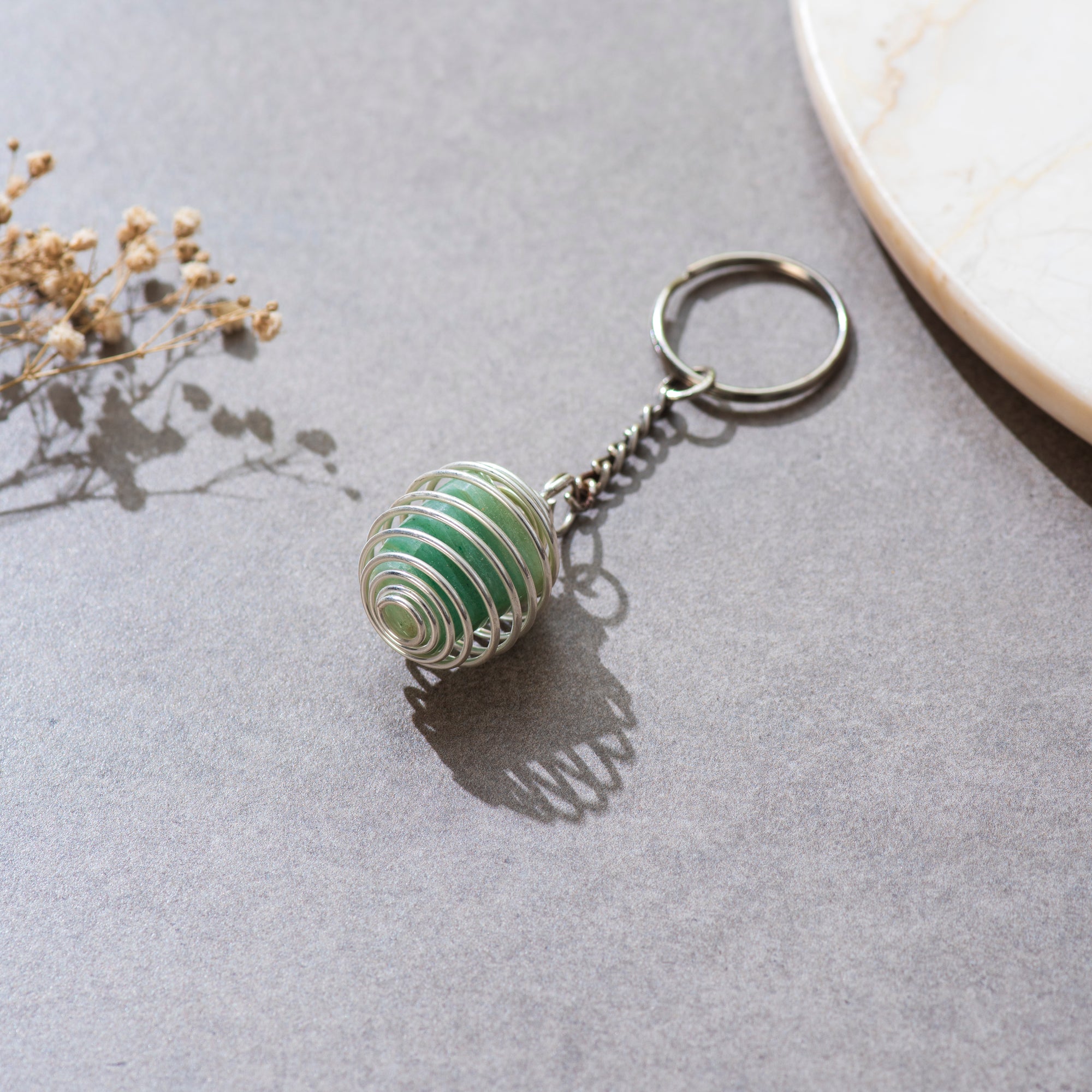 Green Fluorite Key Ring