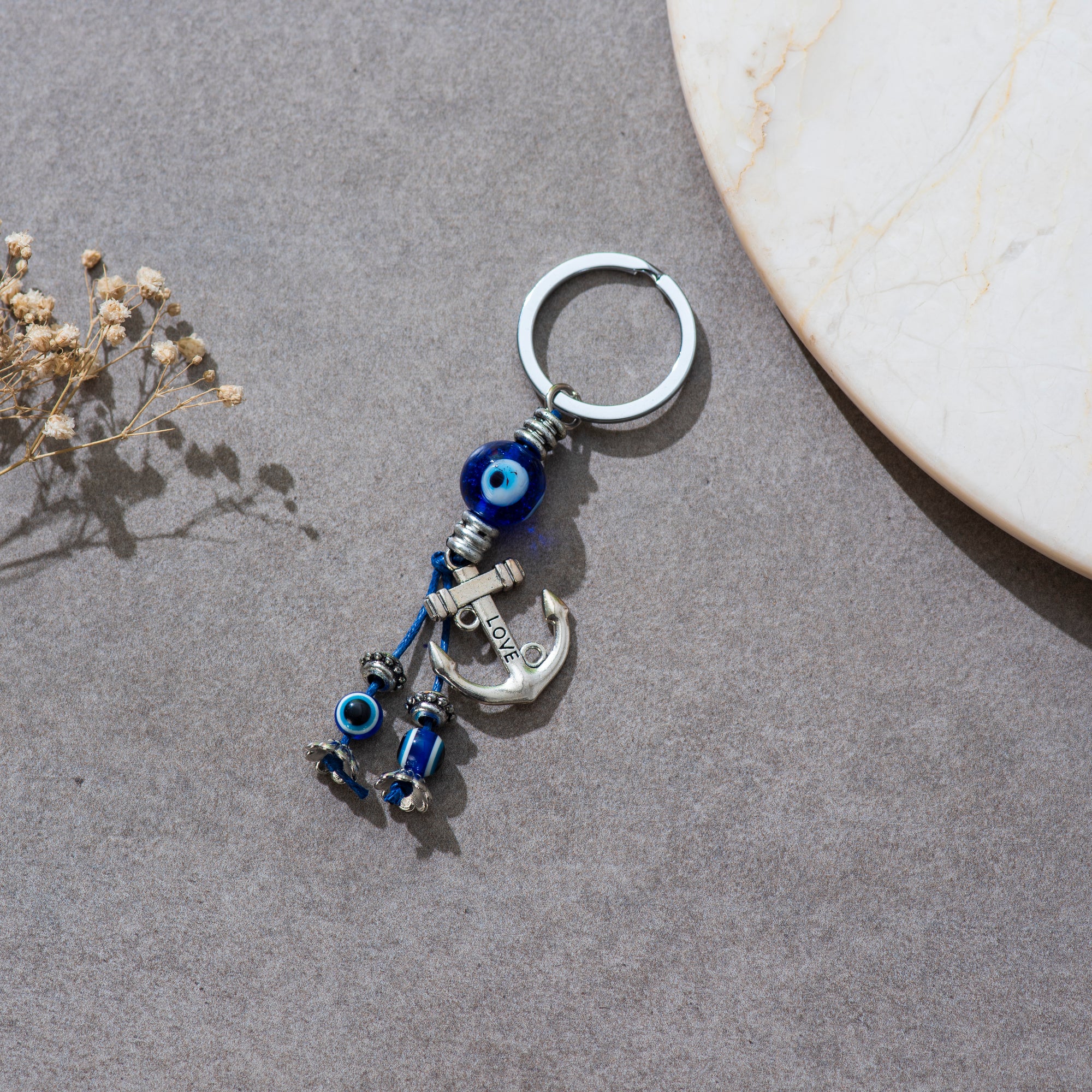 Anchor Evil Eye Keychain/Keyring