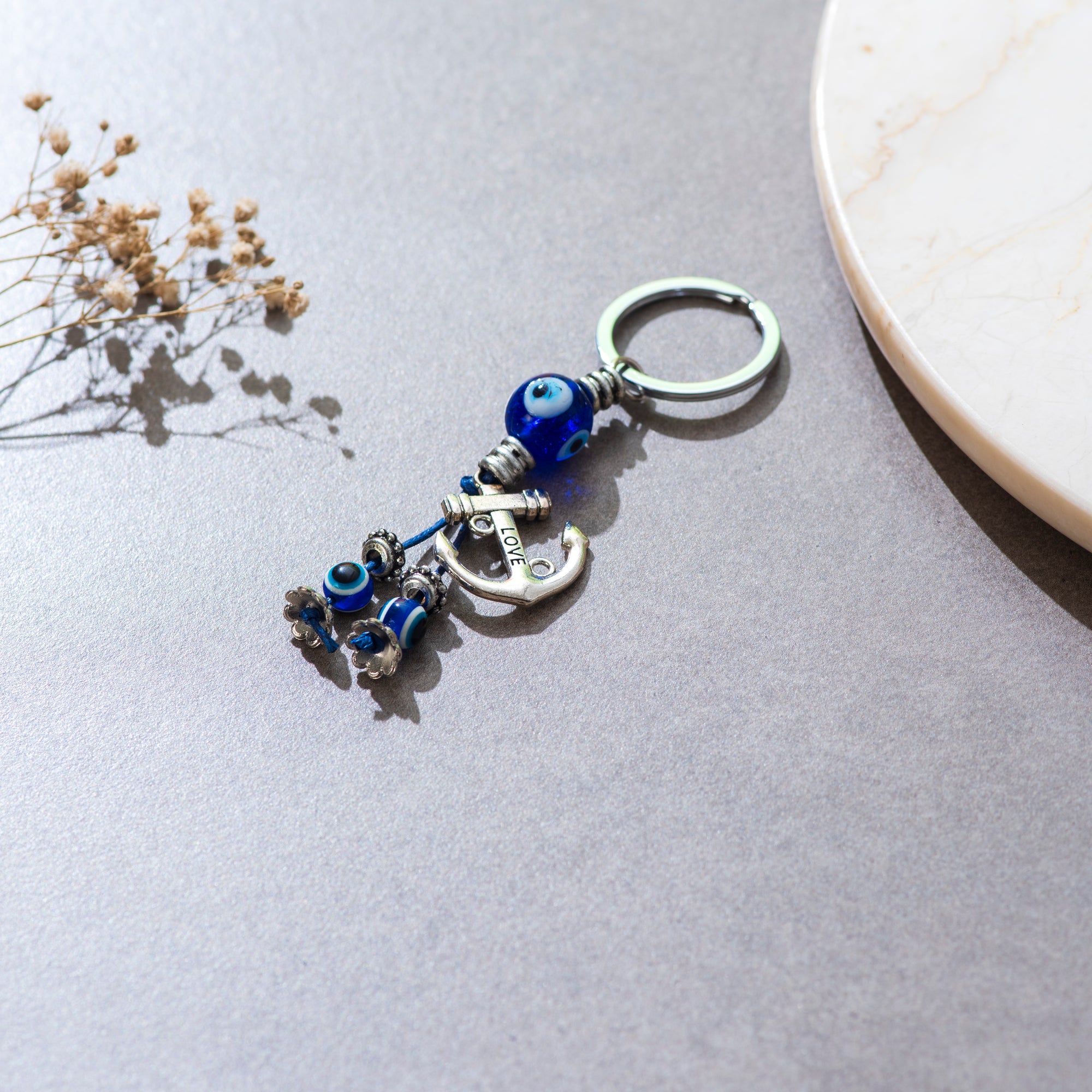 Anchor Evil Eye Keychain/Keyring
