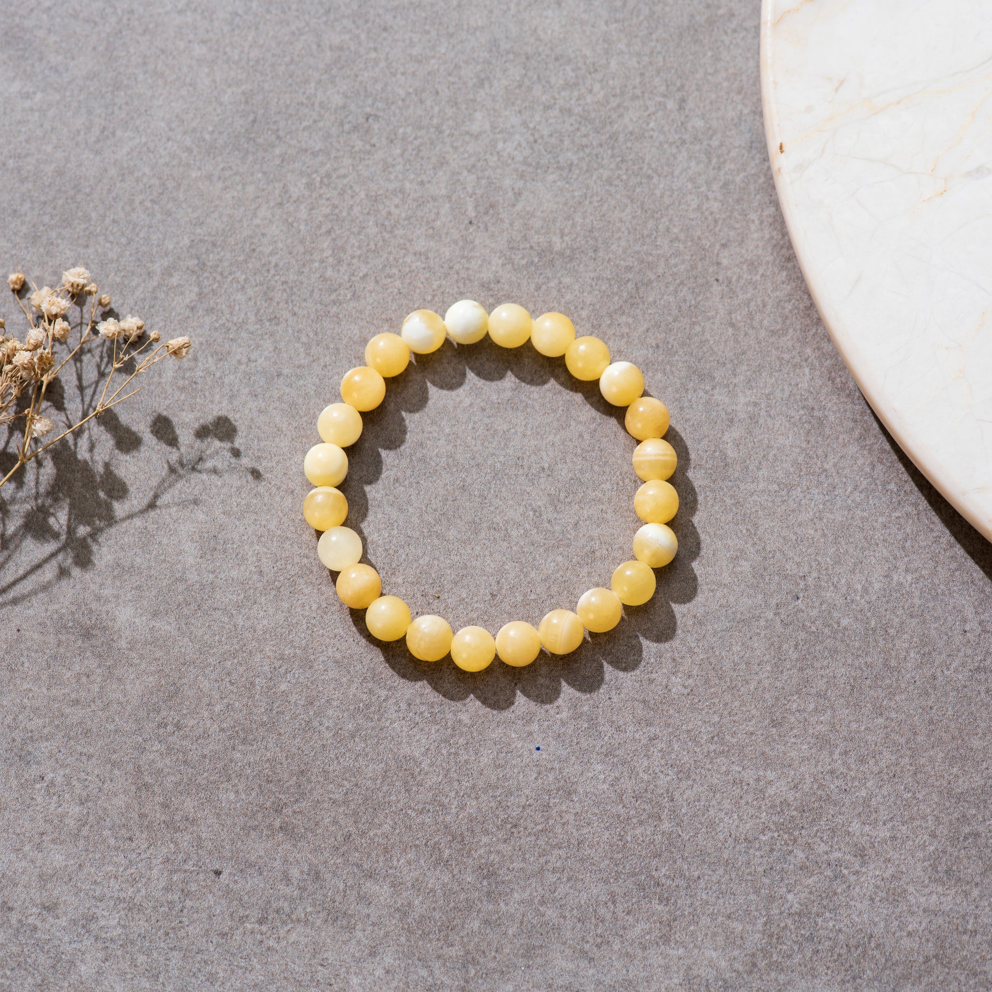Certified Yellow Calcite Healing Bracelet for Stress & Anxiety