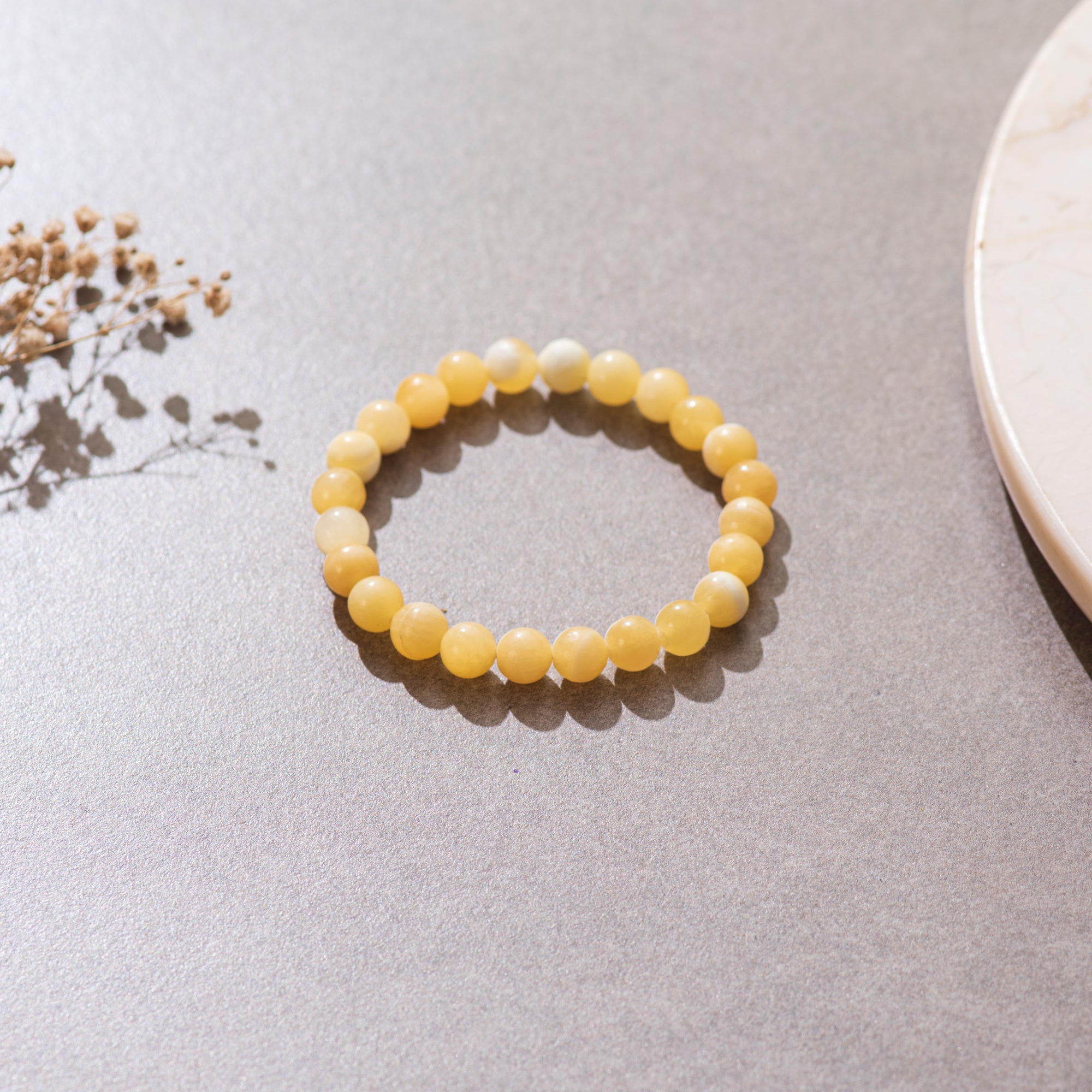 Certified Yellow Calcite Healing Bracelet for Stress & Anxiety