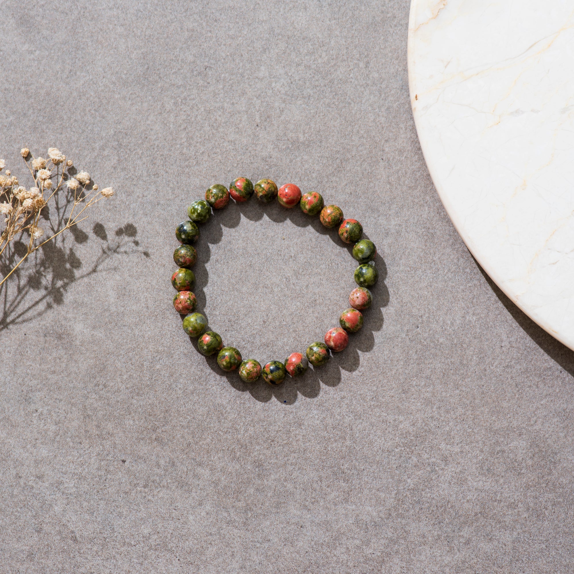 Certified Unakite Bracelet for Positive Energy