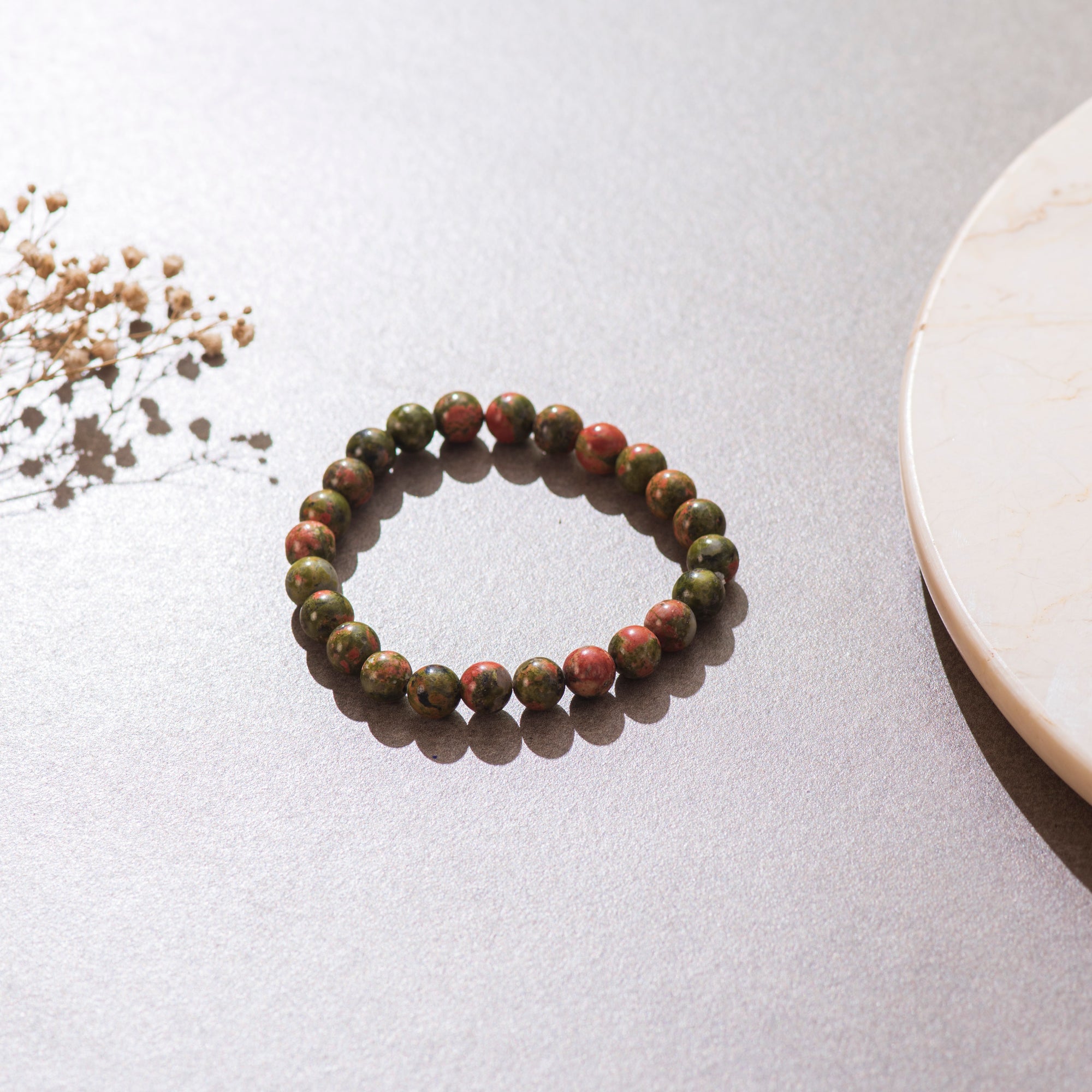 Certified Unakite Bracelet for Positive Energy
