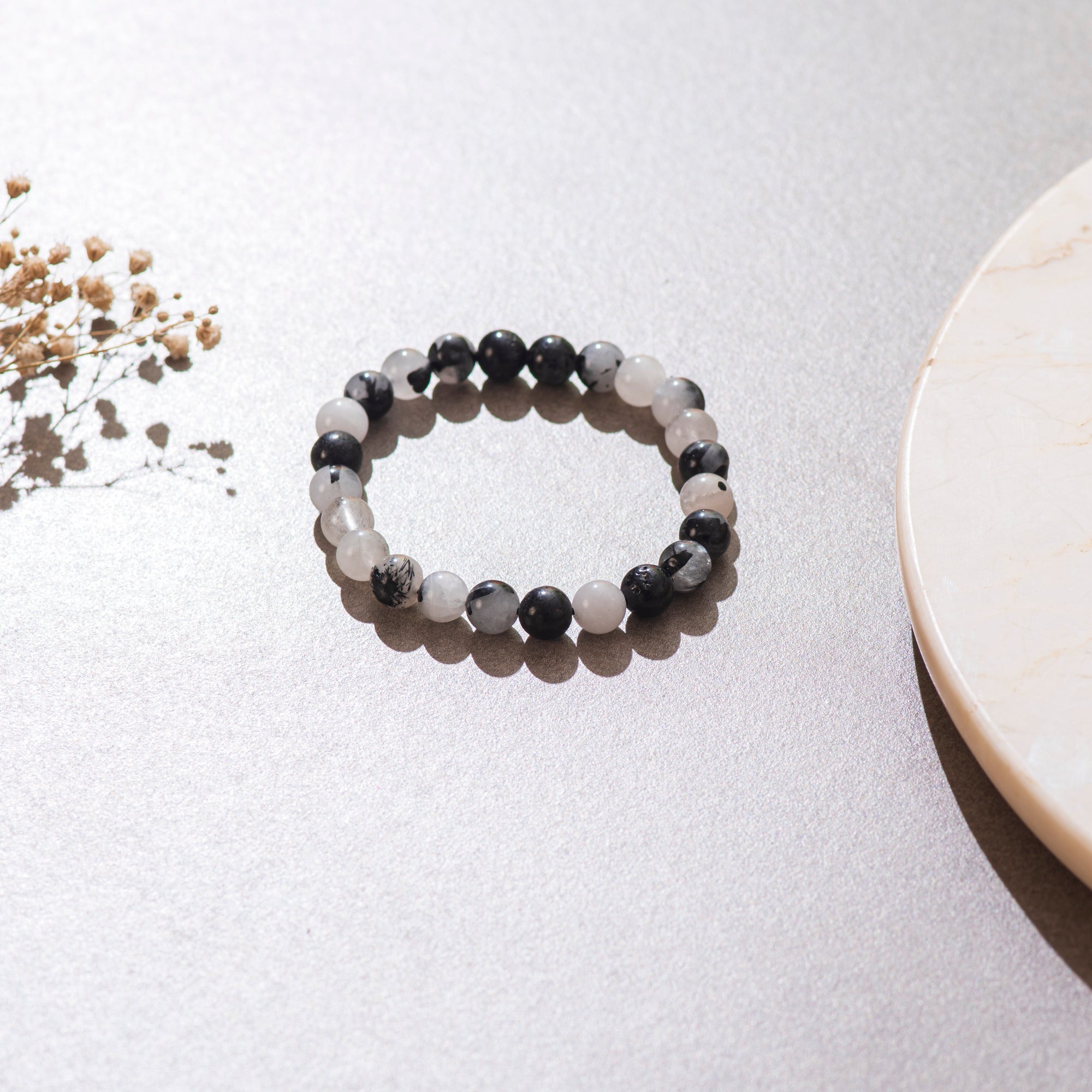 Certified Black Rutile Bracelet For Positive Energy
