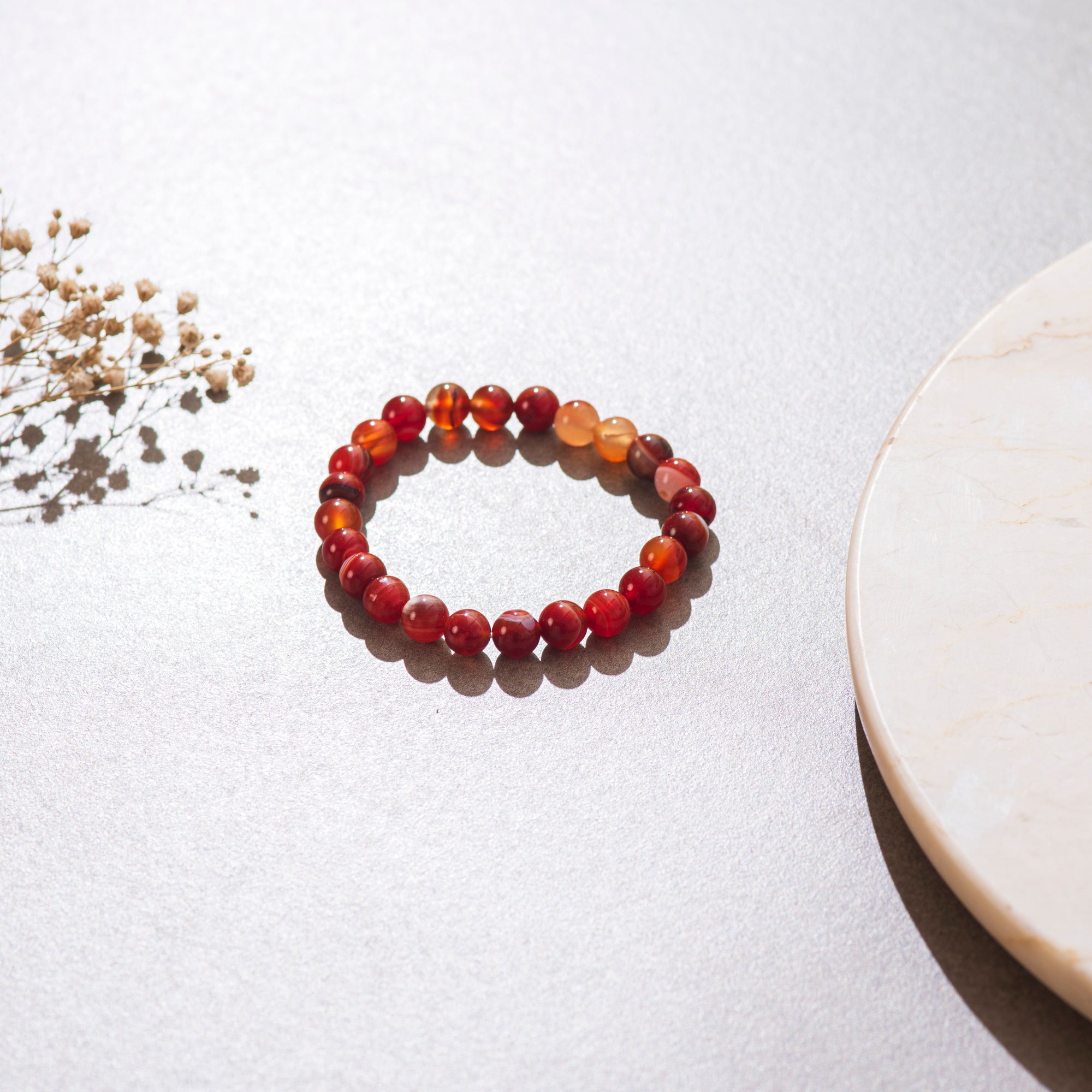 Certified Natural Red Aventurine Bracelet for Stability, Passion & Strength