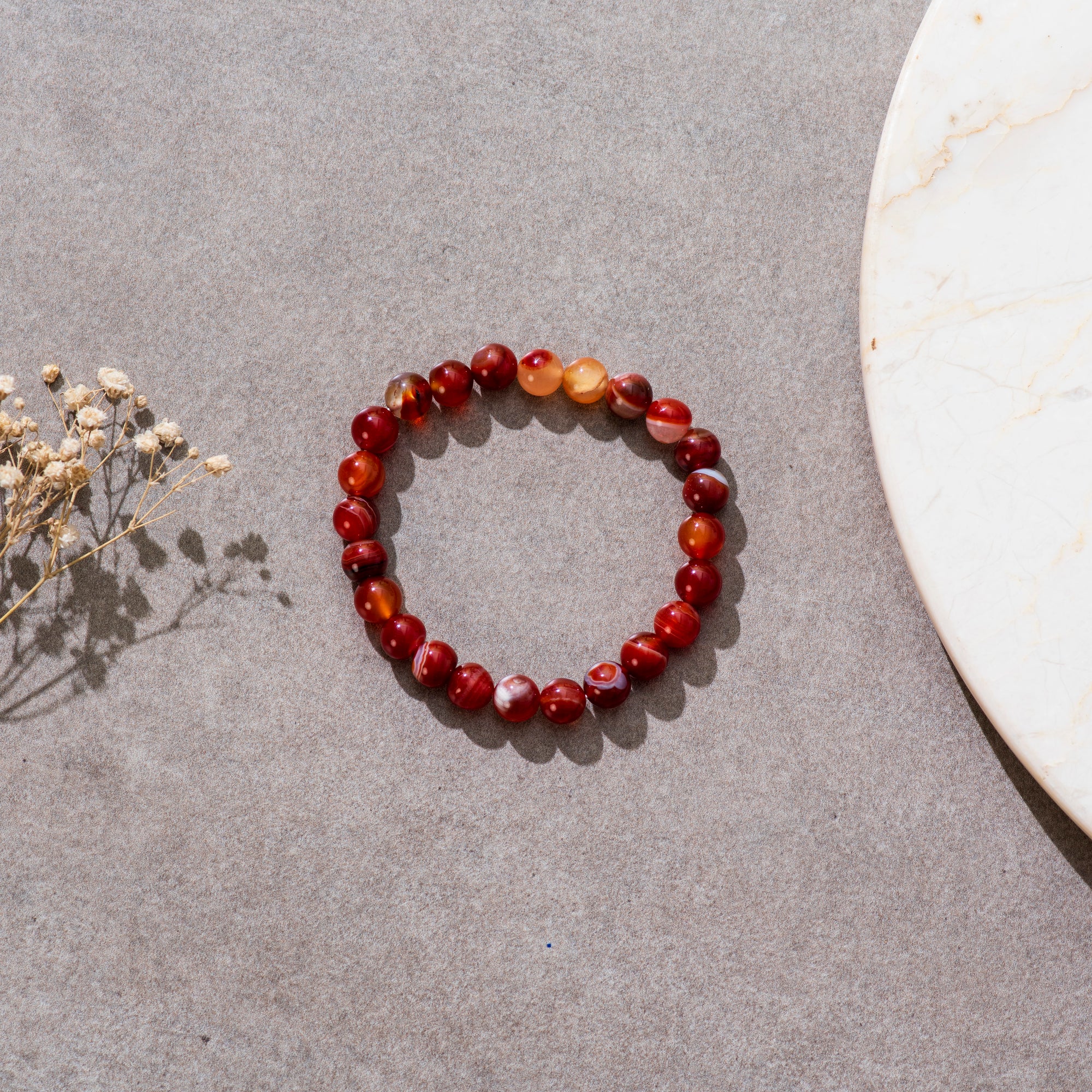 Certified Natural Red Aventurine Bracelet for Stability, Passion & Strength