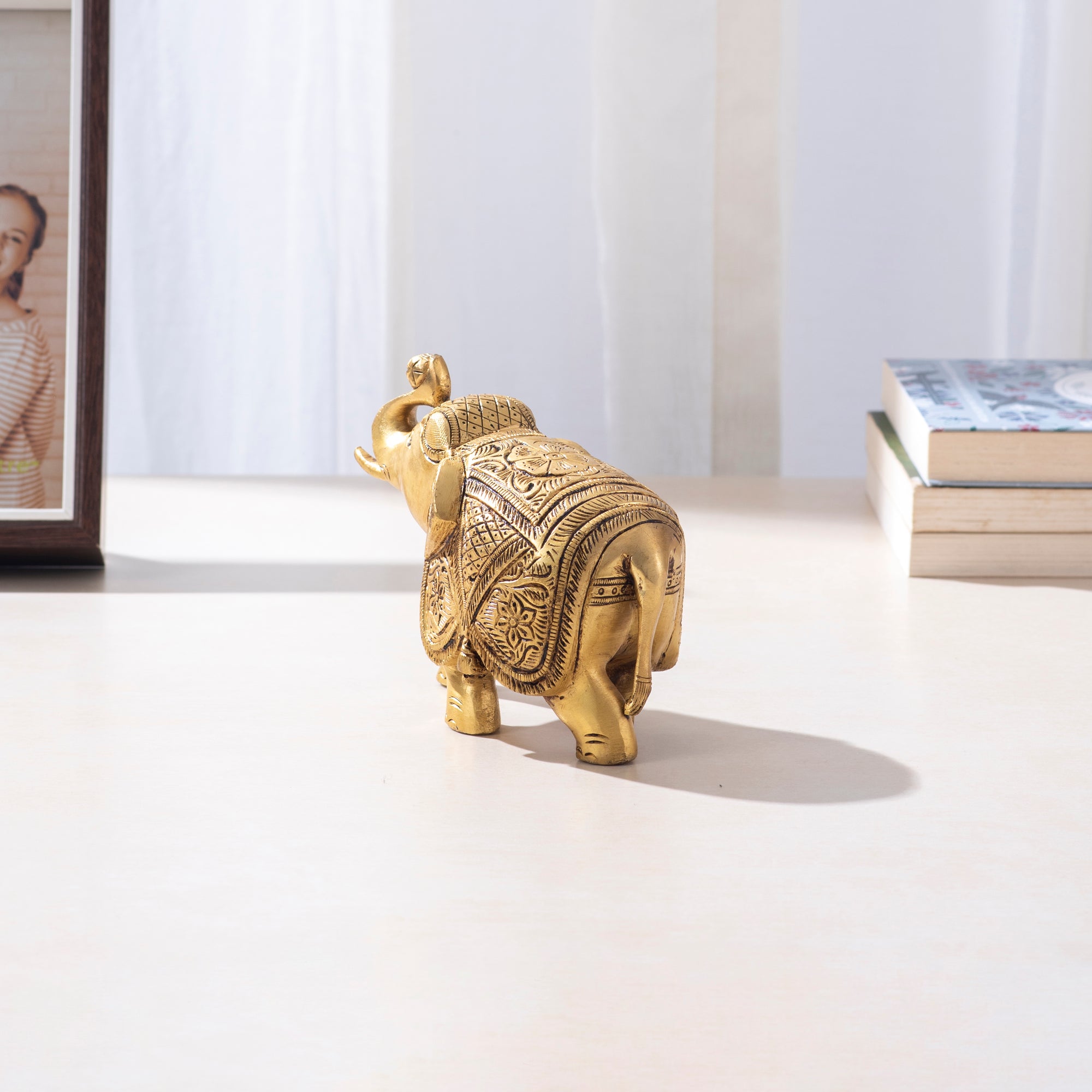 Brass Decorative Elephant Pair in Welcome Mudra