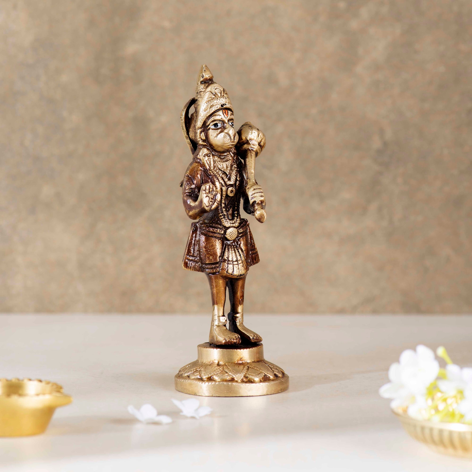 Brass Standing Hanumann - 6 Inch