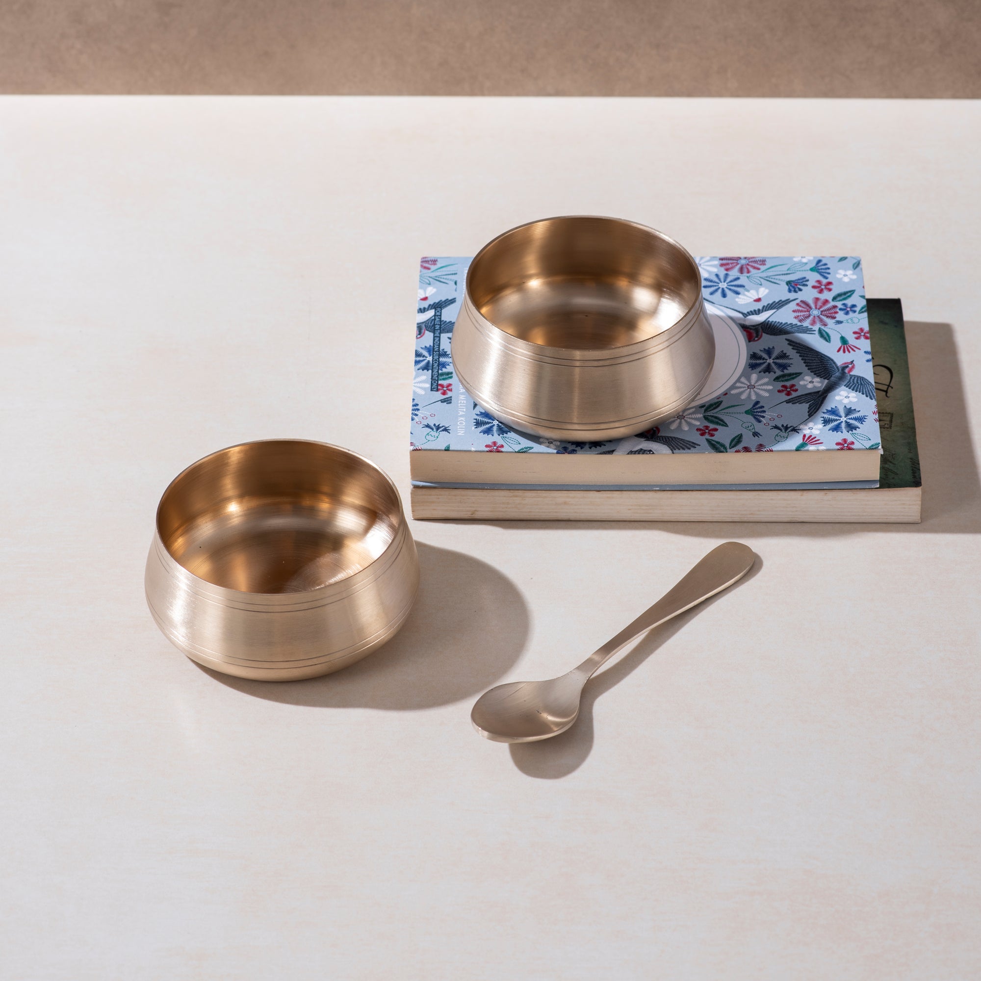 Kansa Katori Pair with Spoon (Lead Free) – A Perfect Duo for Healthy Dining