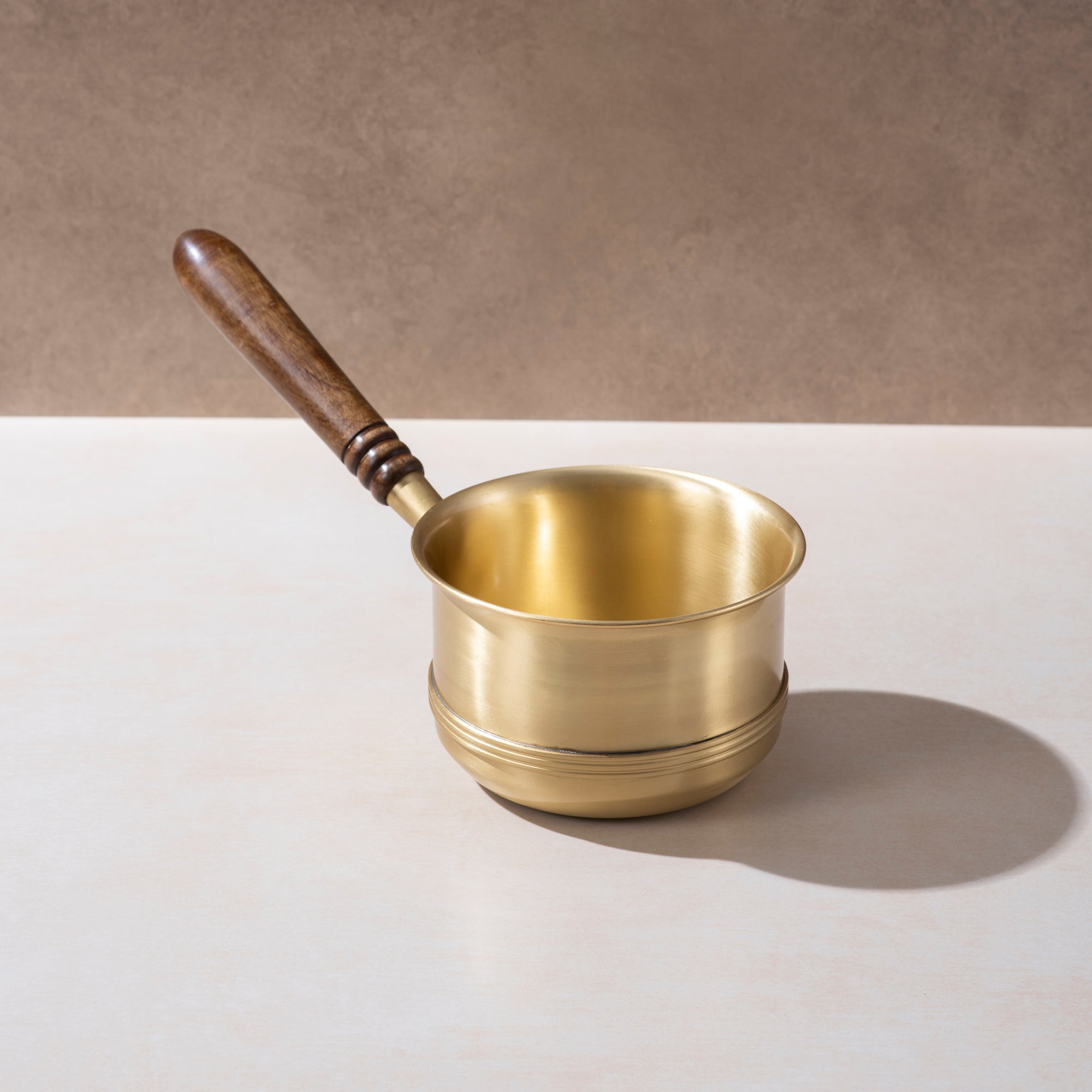 Brass Tea Pan with Wooden Handle – Handcrafted for Elegant Brewing