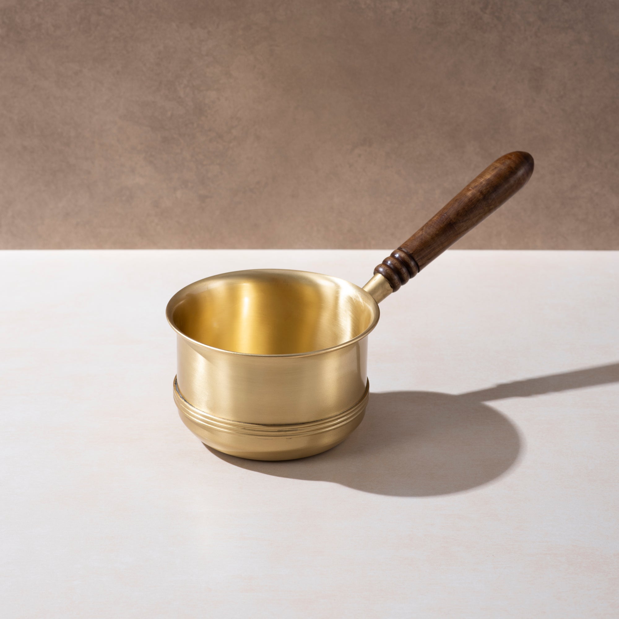 Brass Tea Pan with Wooden Handle – Handcrafted for Elegant Brewing