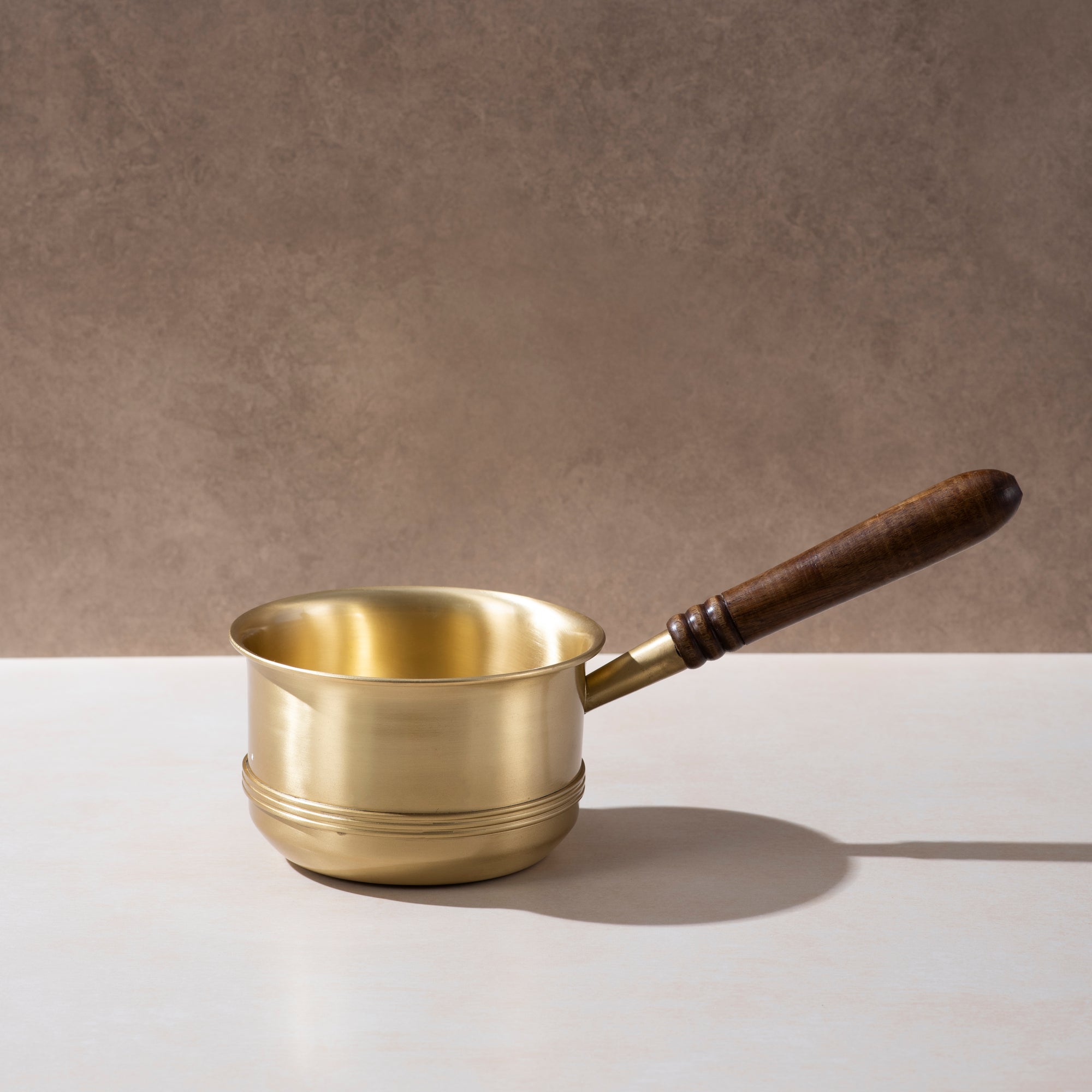 Brass Tea Pan with Wooden Handle – Handcrafted for Elegant Brewing