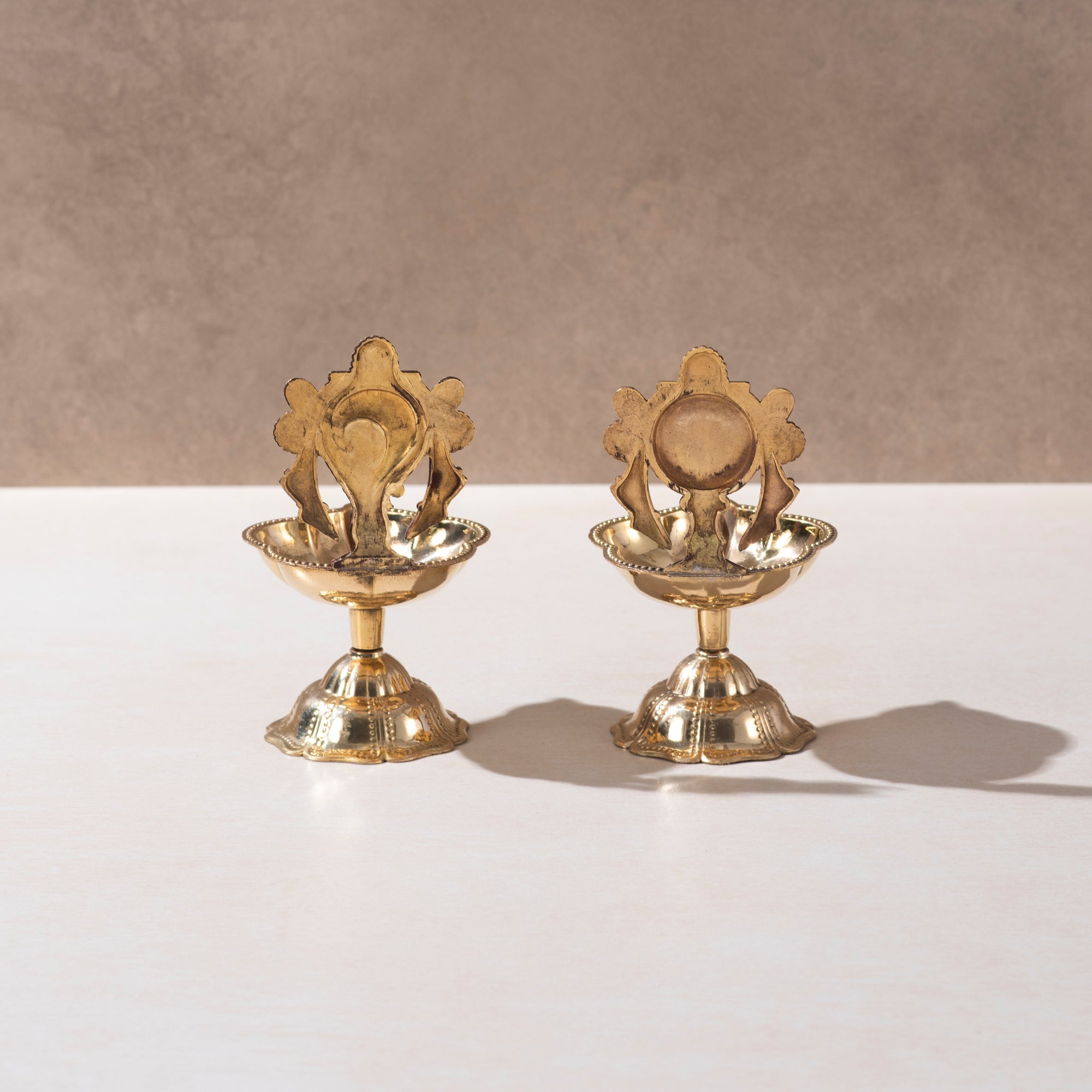 Brass Shankh Chakra Diya Set – Elegant Lighting for Spiritual Ambiance