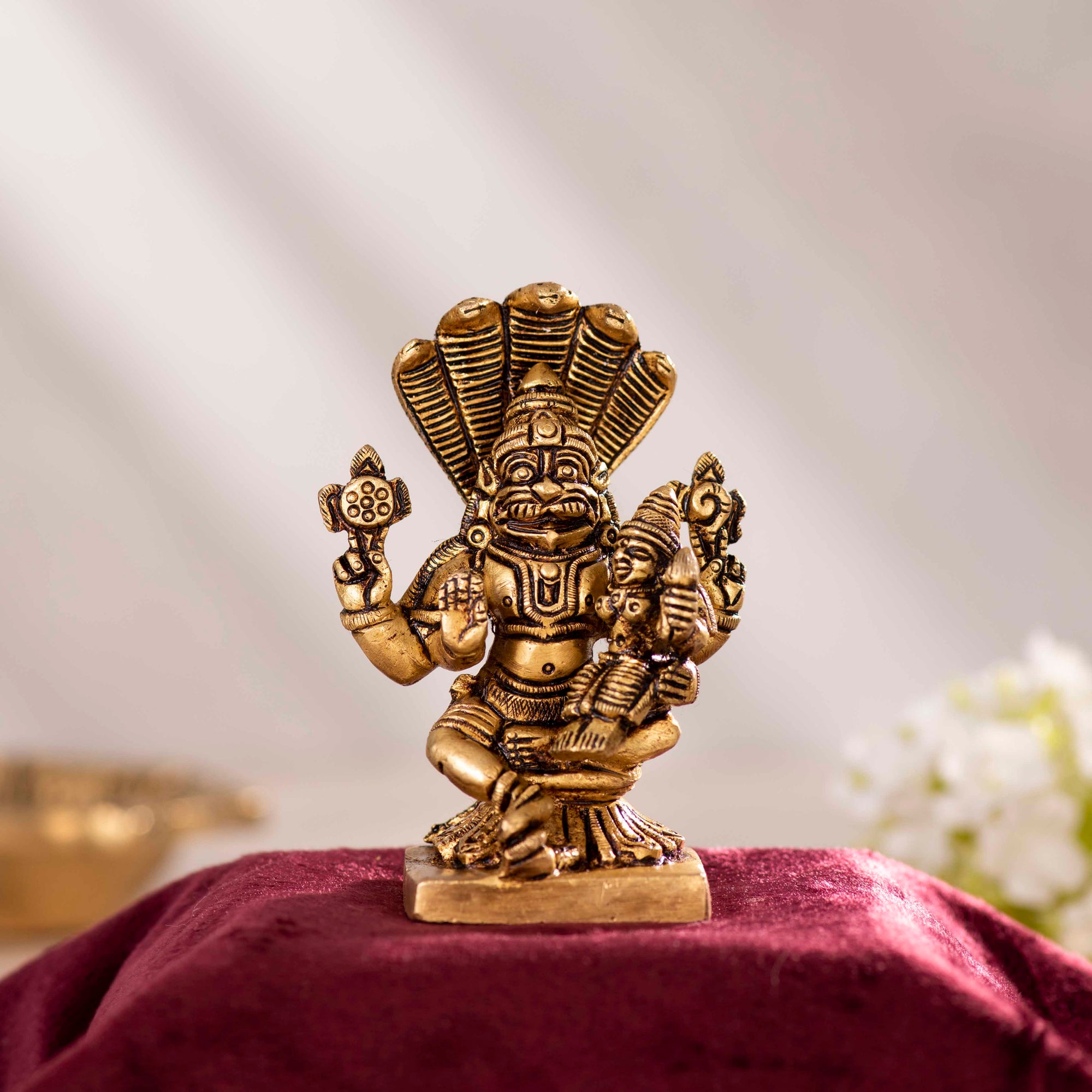 Brass Superfine Narshing Laxmi - 3.5 Inch