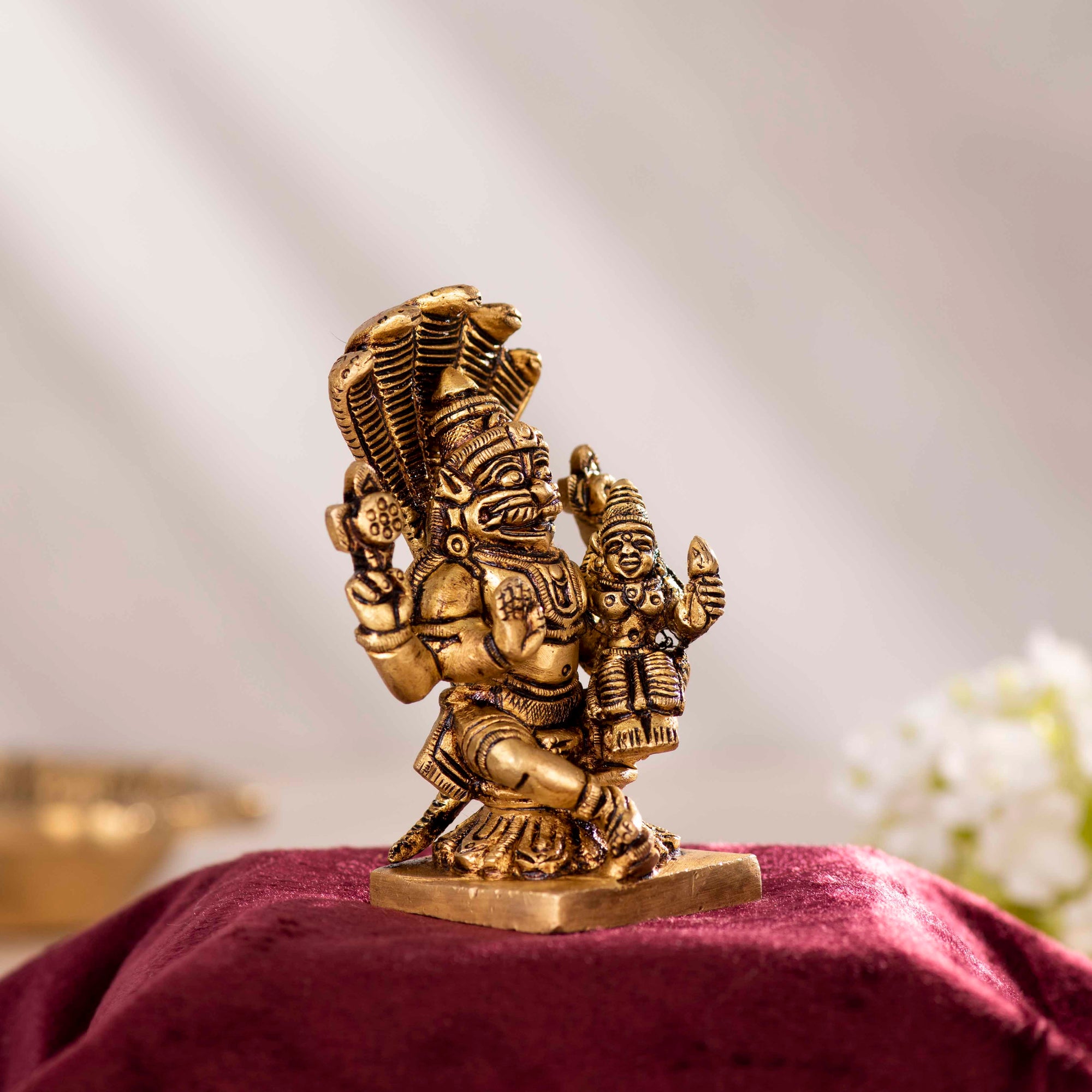 Brass Superfine Narshing Laxmi - 3.5 Inch