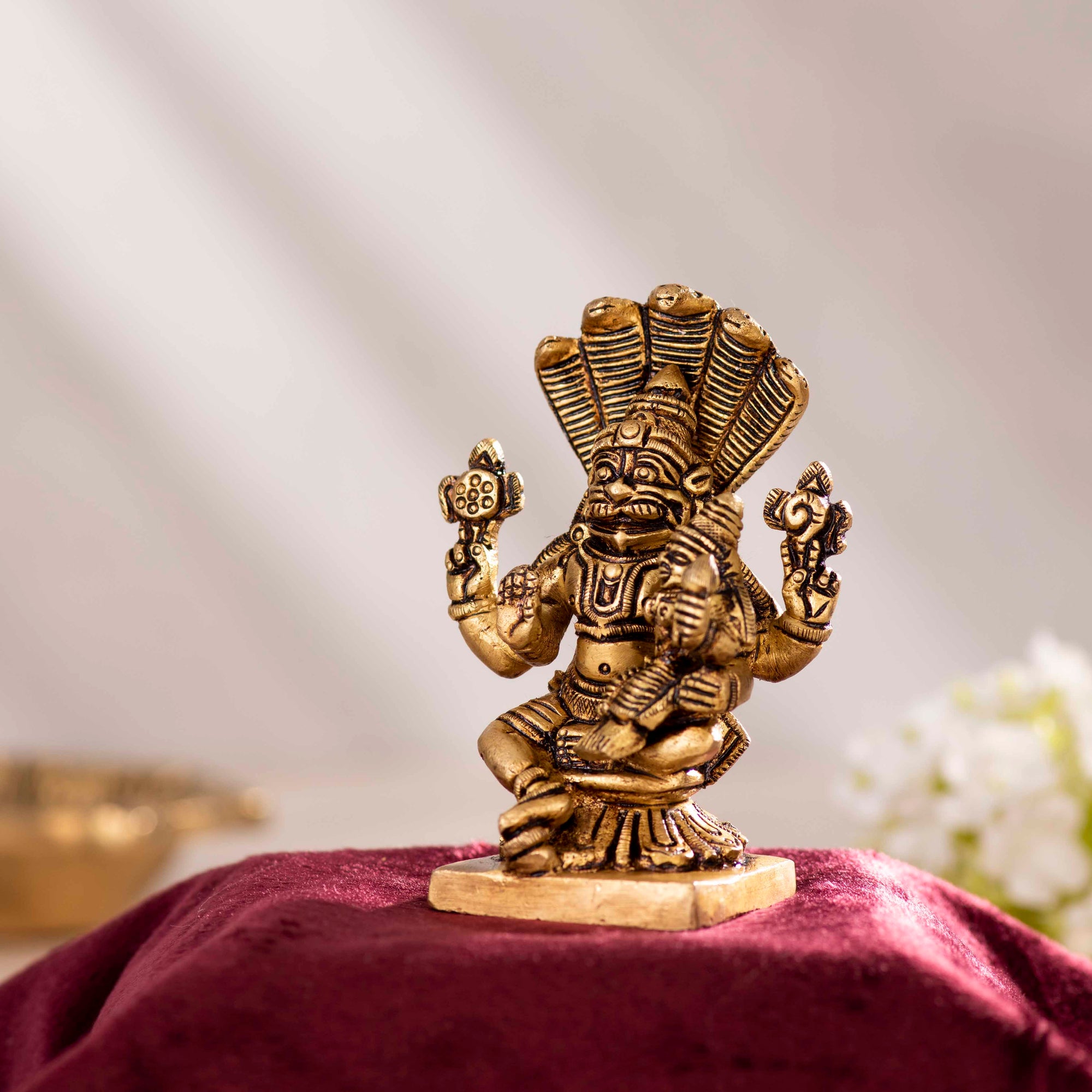 Brass Superfine Narshing Laxmi - 3.5 Inch