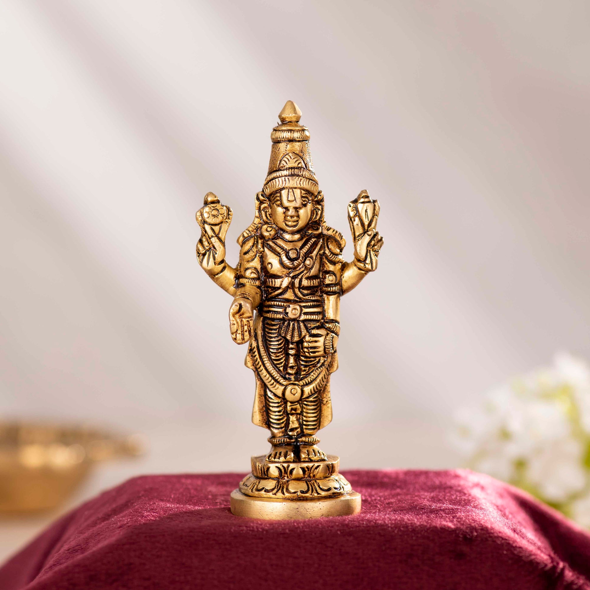 Brass Tirupati Balaji Idol - 4 Inch