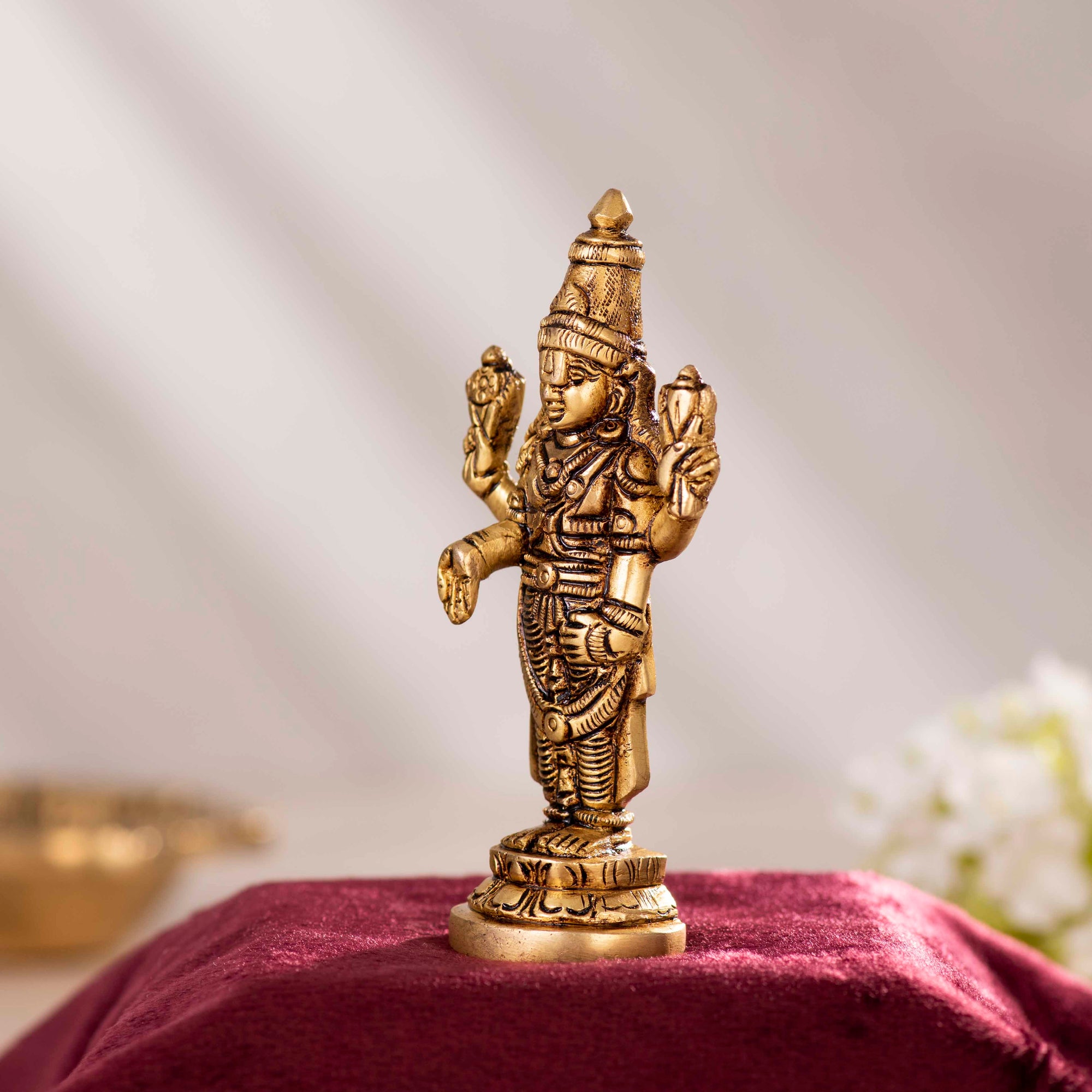 Brass Tirupati Balaji Idol - 4 Inch