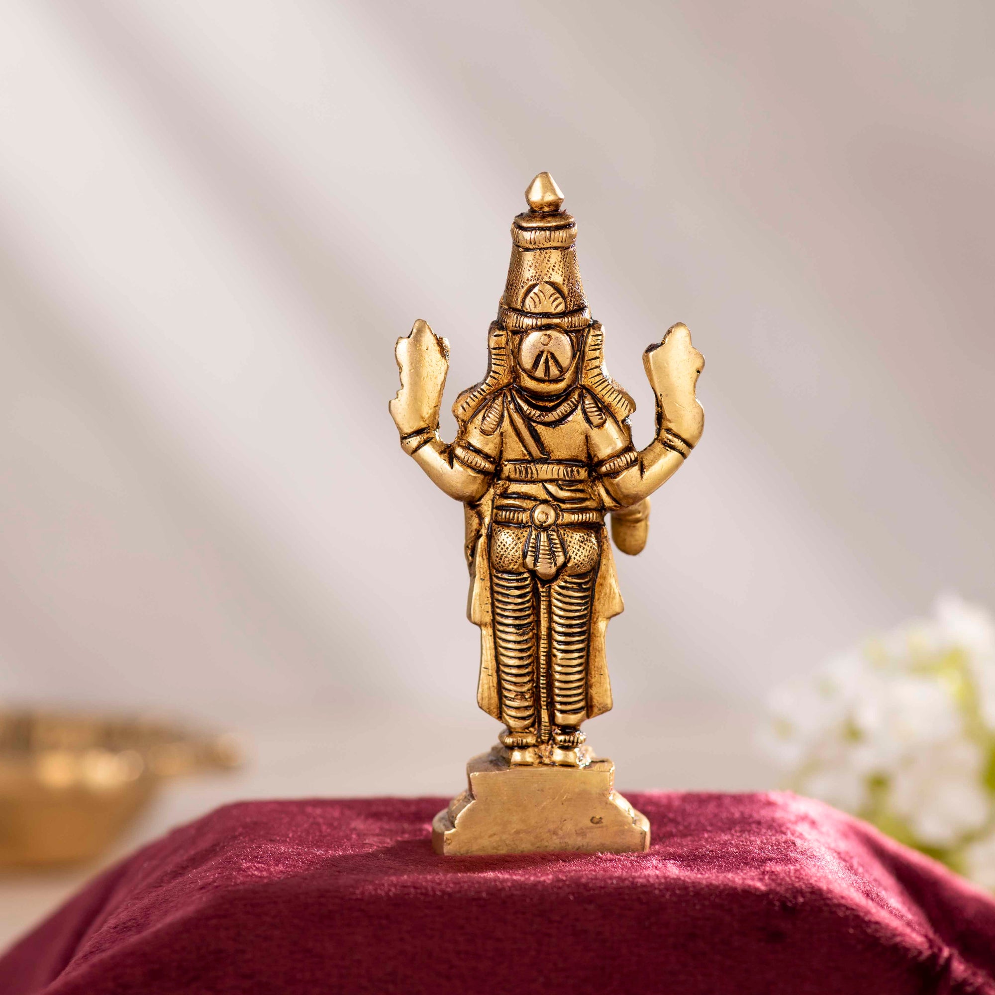Brass Tirupati Balaji Idol - 4 Inch