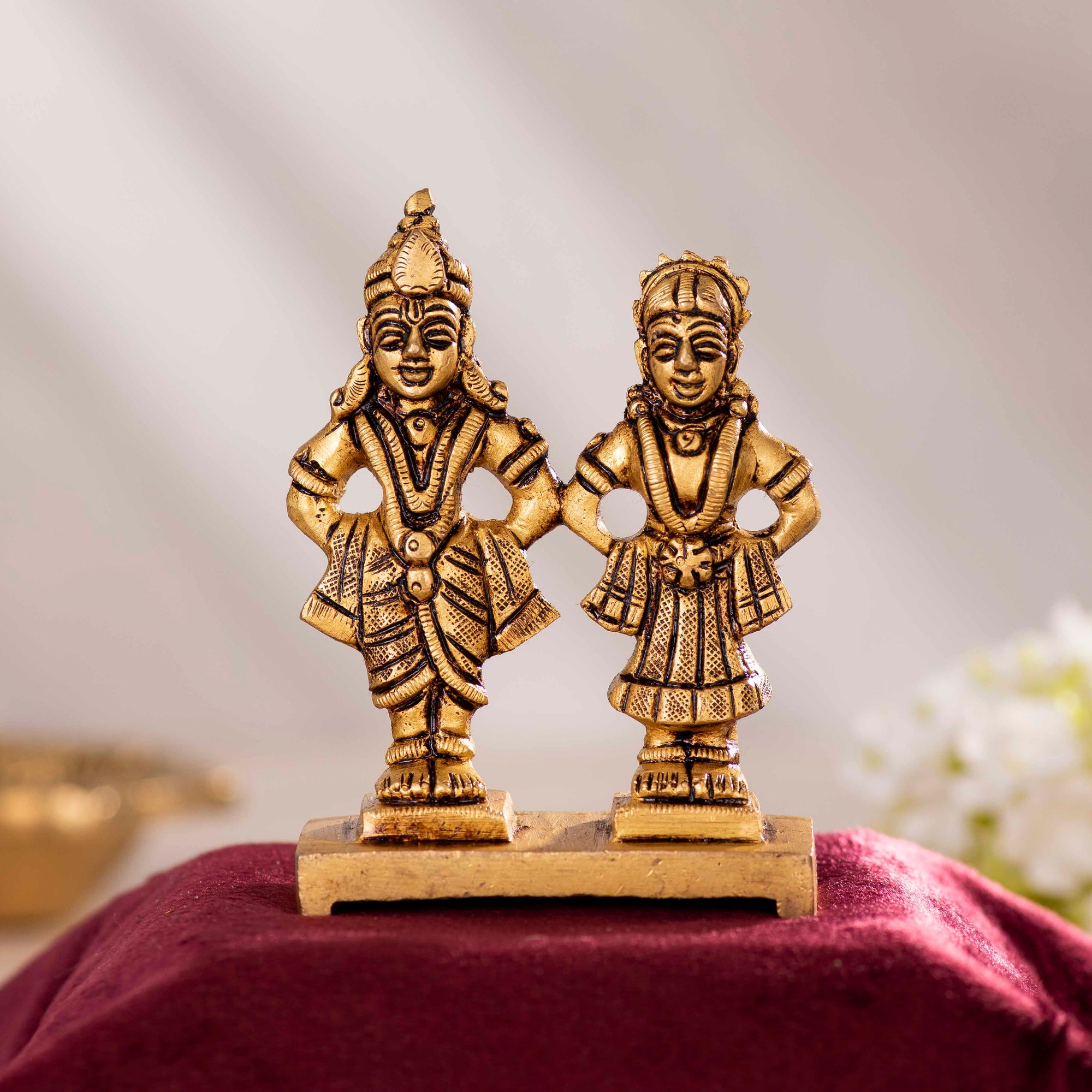 Brass Superfine Rukmani Vitthal Pair - 5 Inch