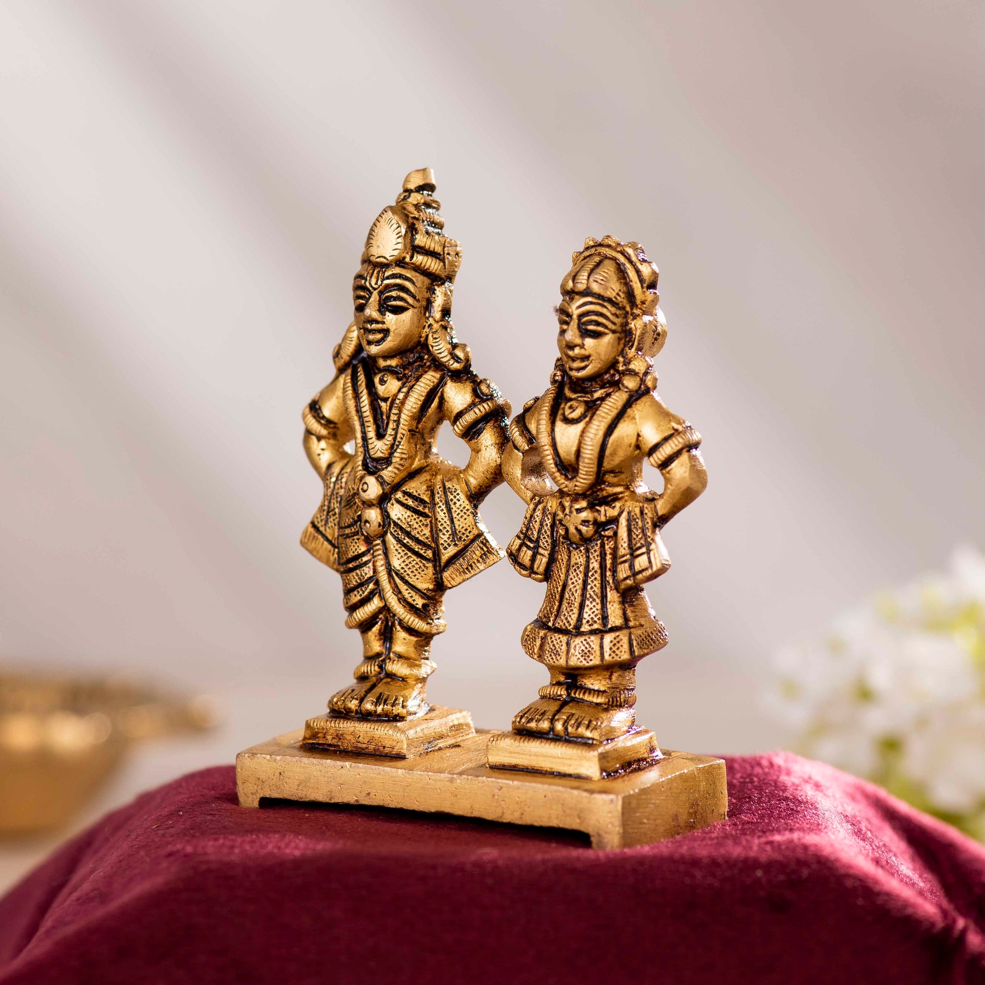 Brass Superfine Rukmani Vitthal Pair - 5 Inch