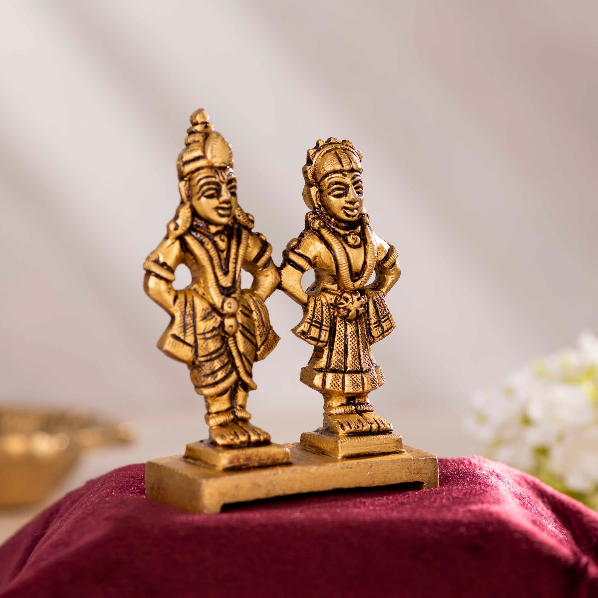 Brass Superfine Rukmani Vitthal Pair - 5 Inch