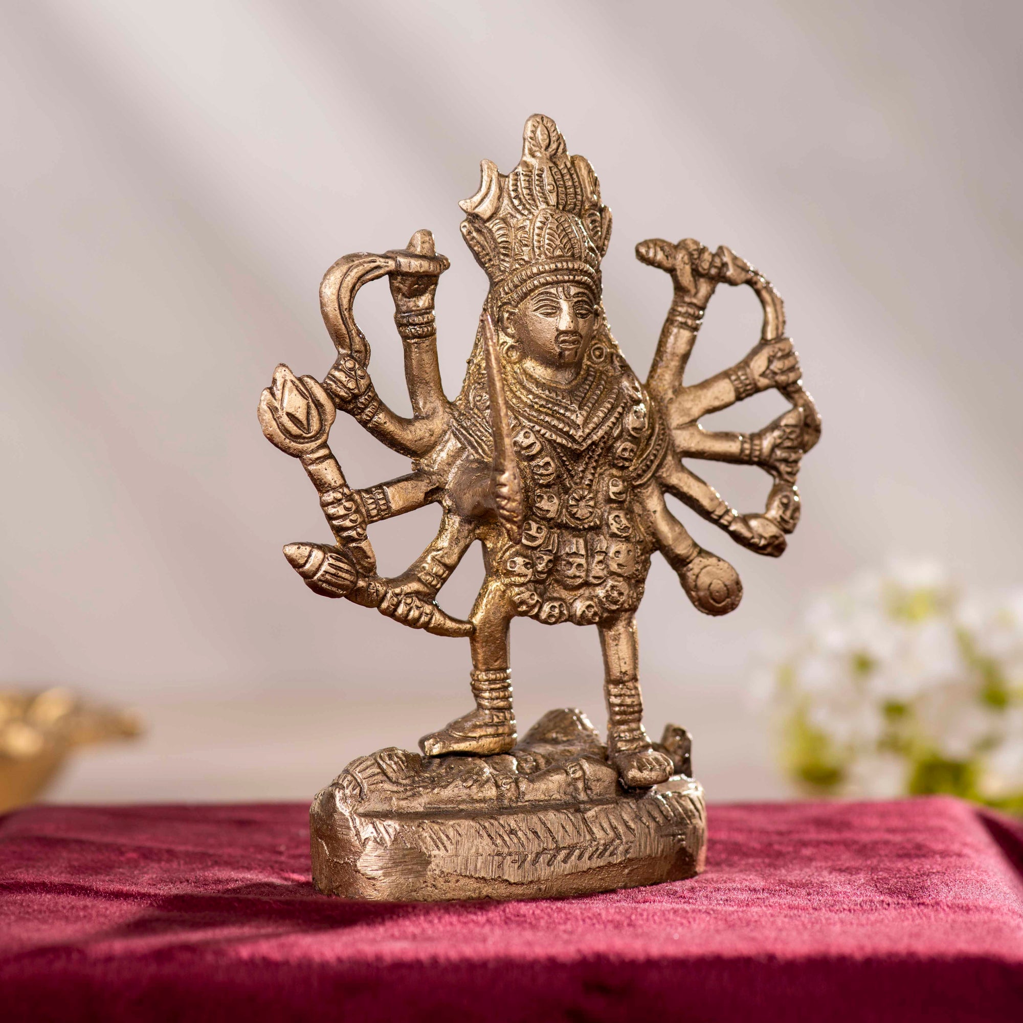 Brass Maa Kali Statue - 5 Inch
