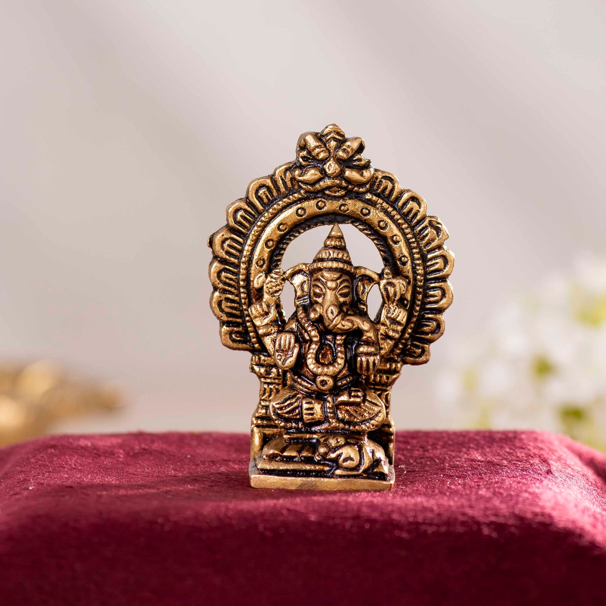 Brass Frame Laxmi Ganesh Idol - 2.5 Inch