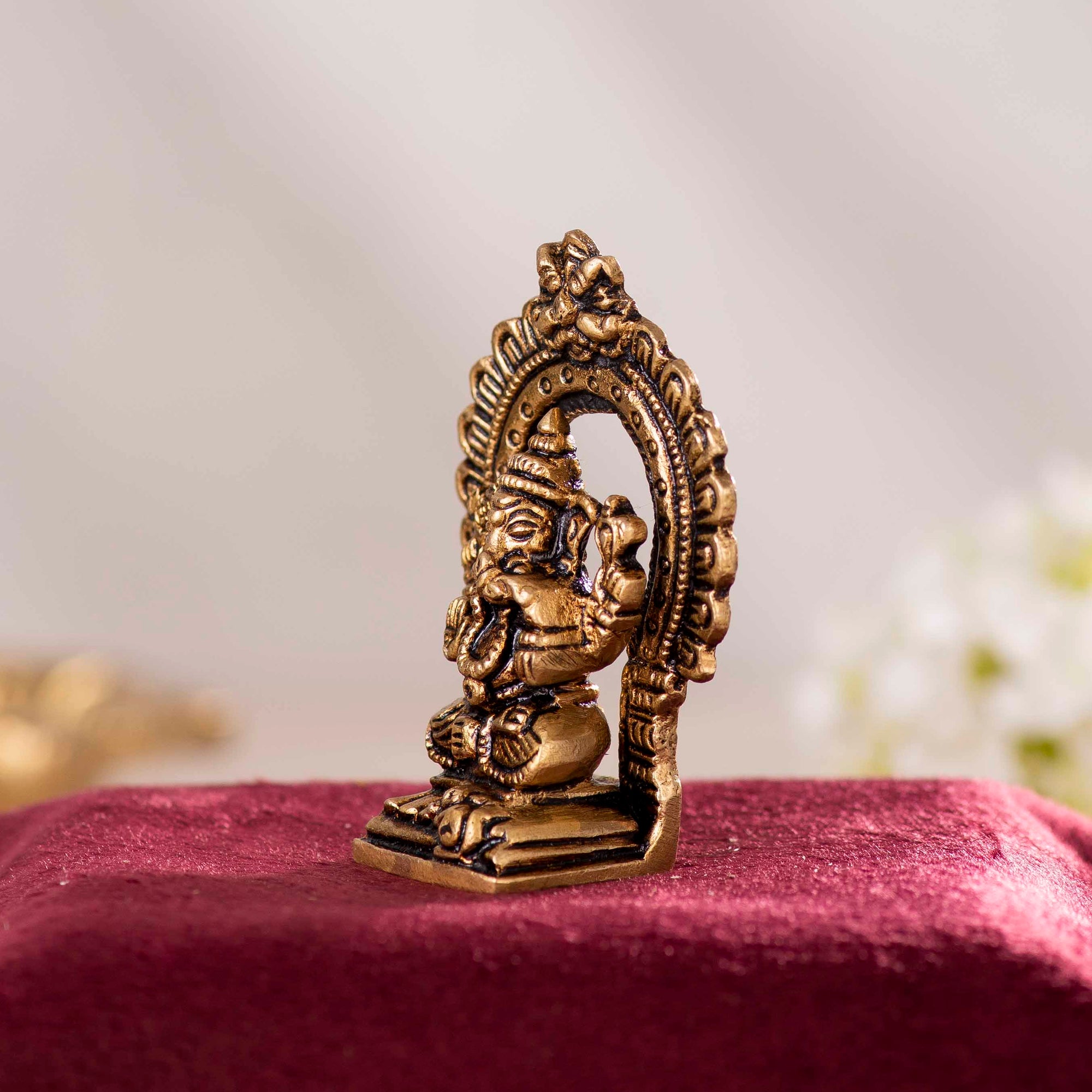Brass Frame Laxmi Ganesh Idol - 2.5 Inch