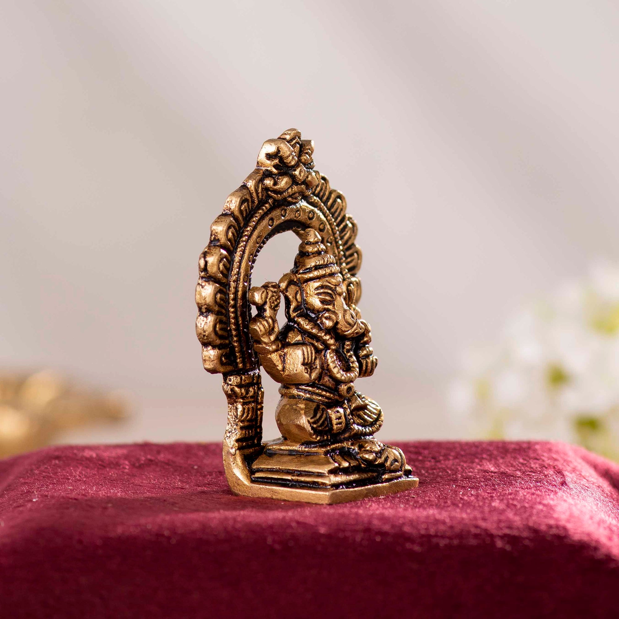 Brass Frame Laxmi Ganesh Idol - 2.5 Inch