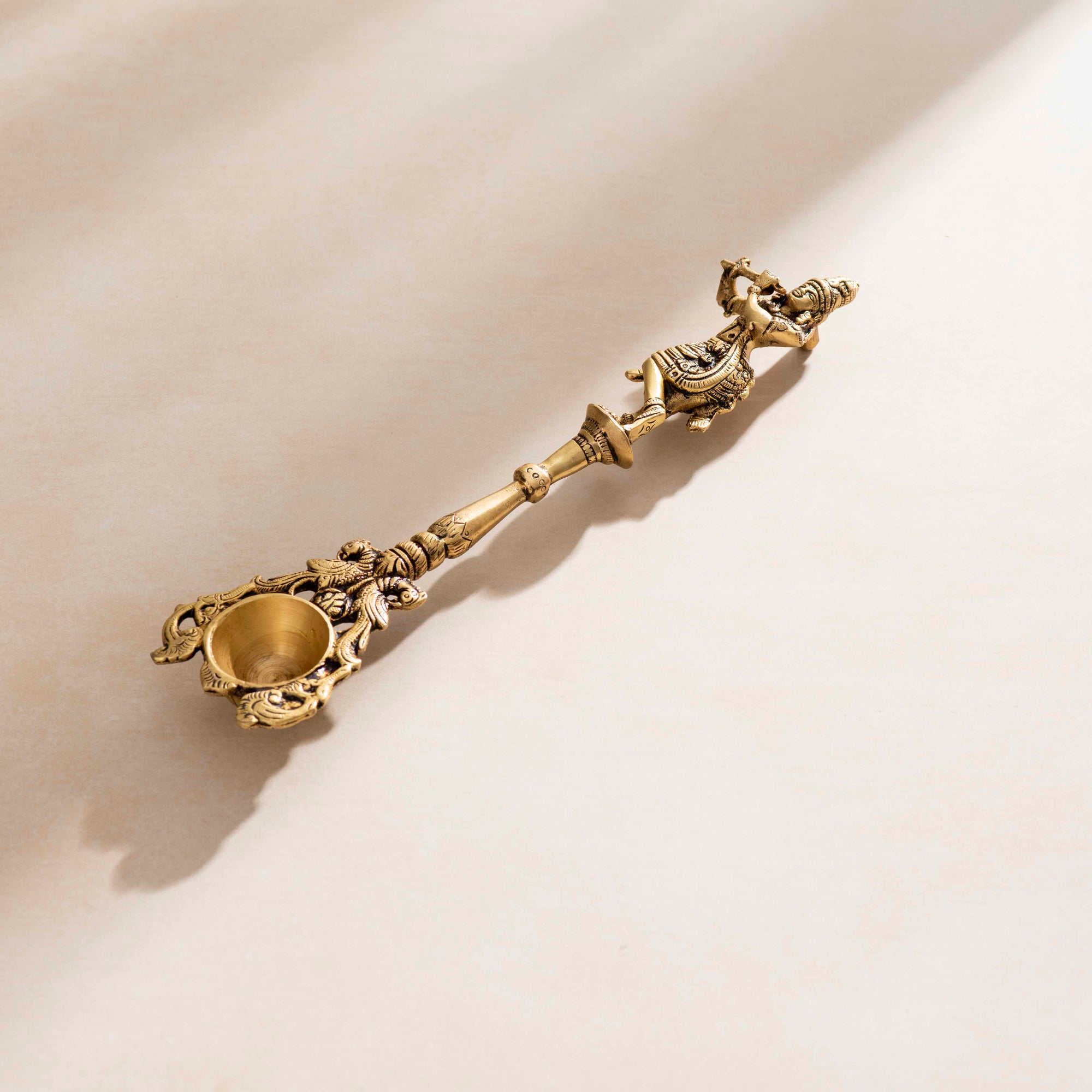 Brass Vasudev Aahuti Spoon - 11 inch