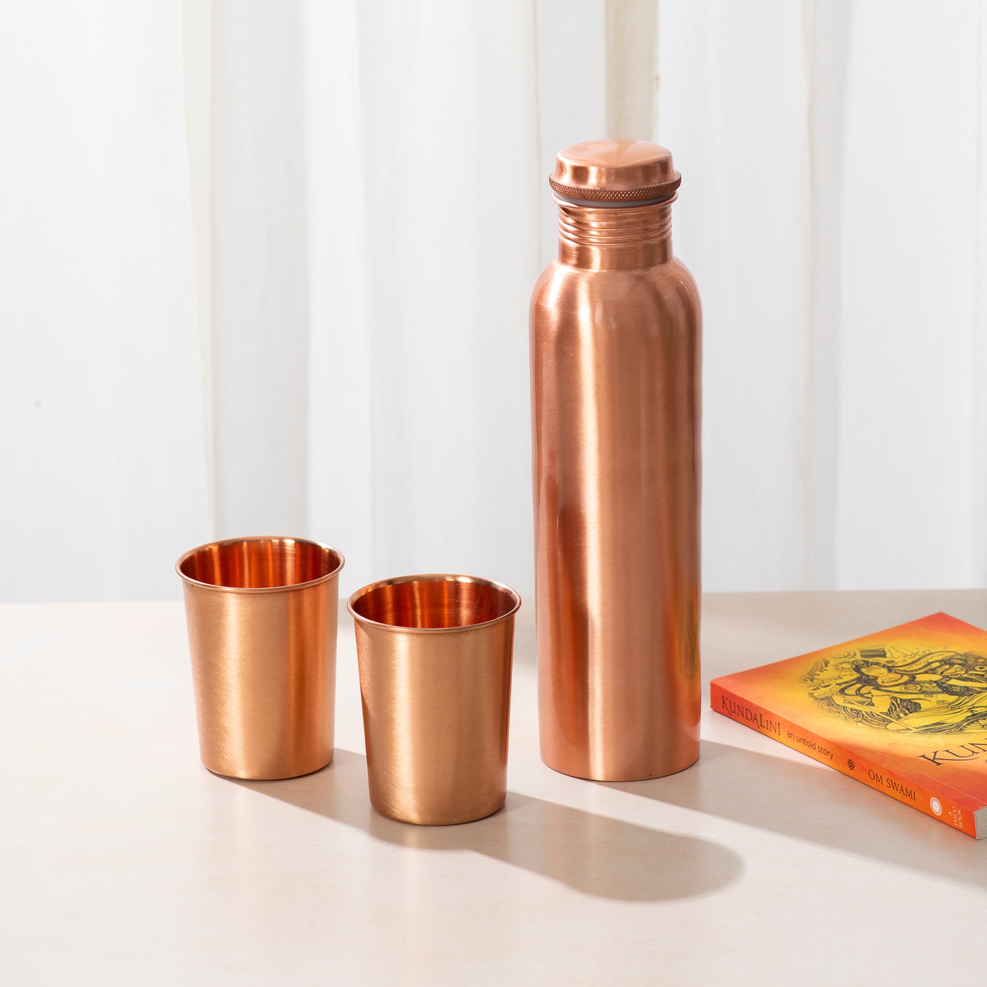 Matte Finish Pure Copper Glass Set of 2