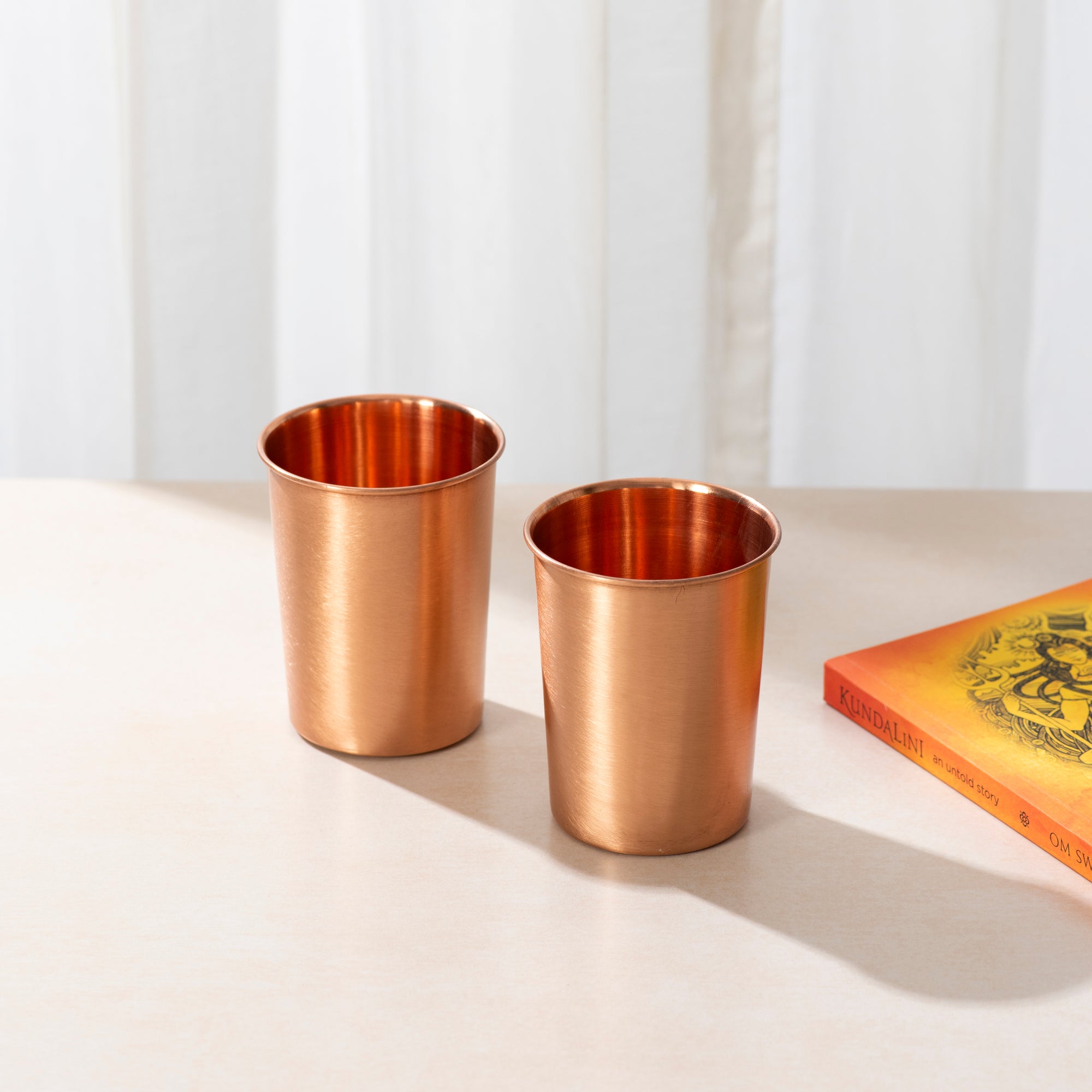 Matte Finish Pure Copper Glass Set of 2