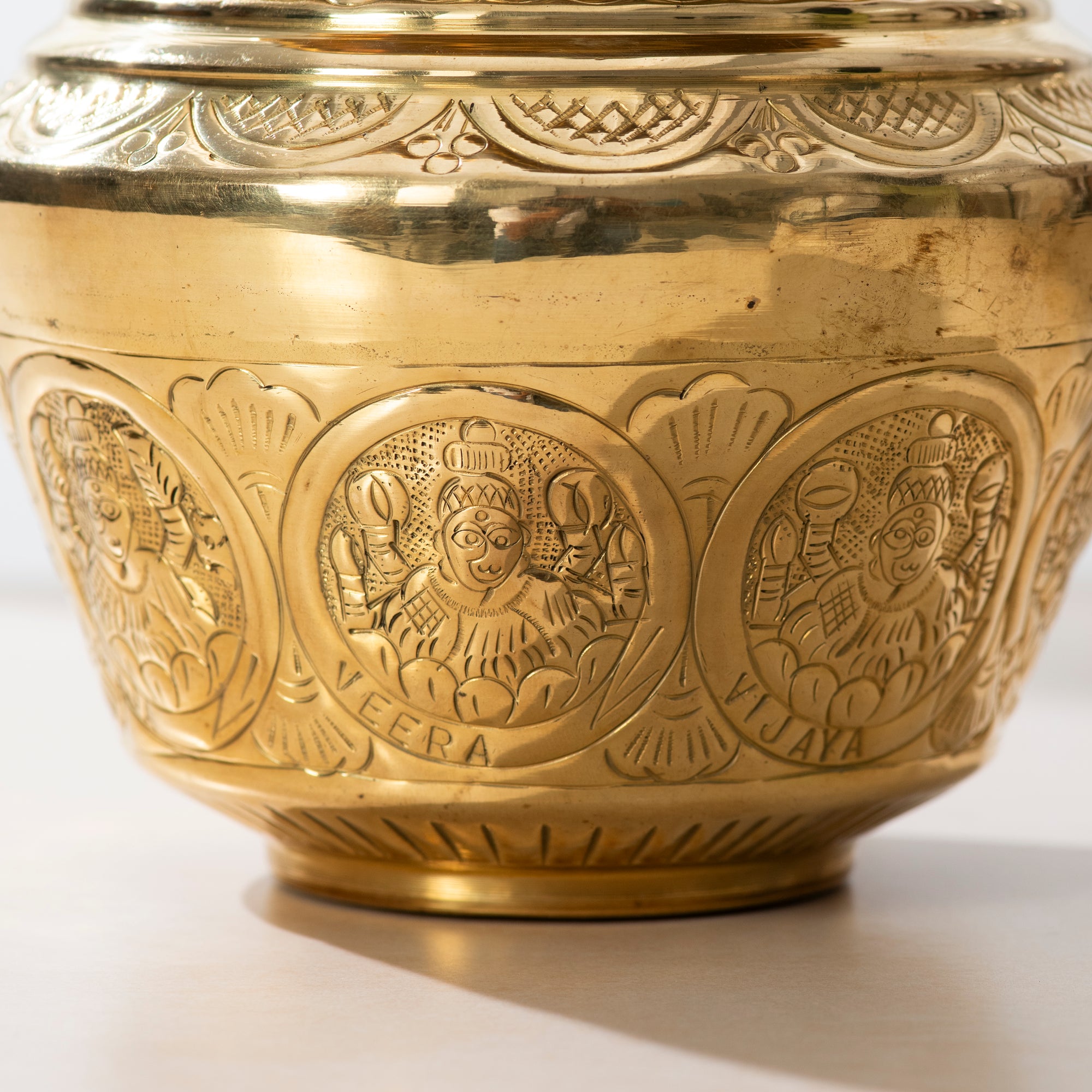 Elegant Brass Asthlaxmi Kalash - 7 Inch